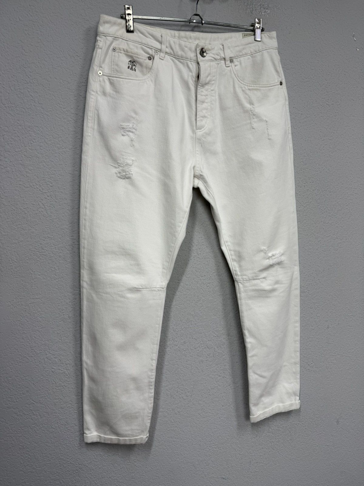 Brunello Cucinelli Vintage Brunello Cucinelli Jeans Distressed Ripped Italy Size US 33 - 2 Thumbnail