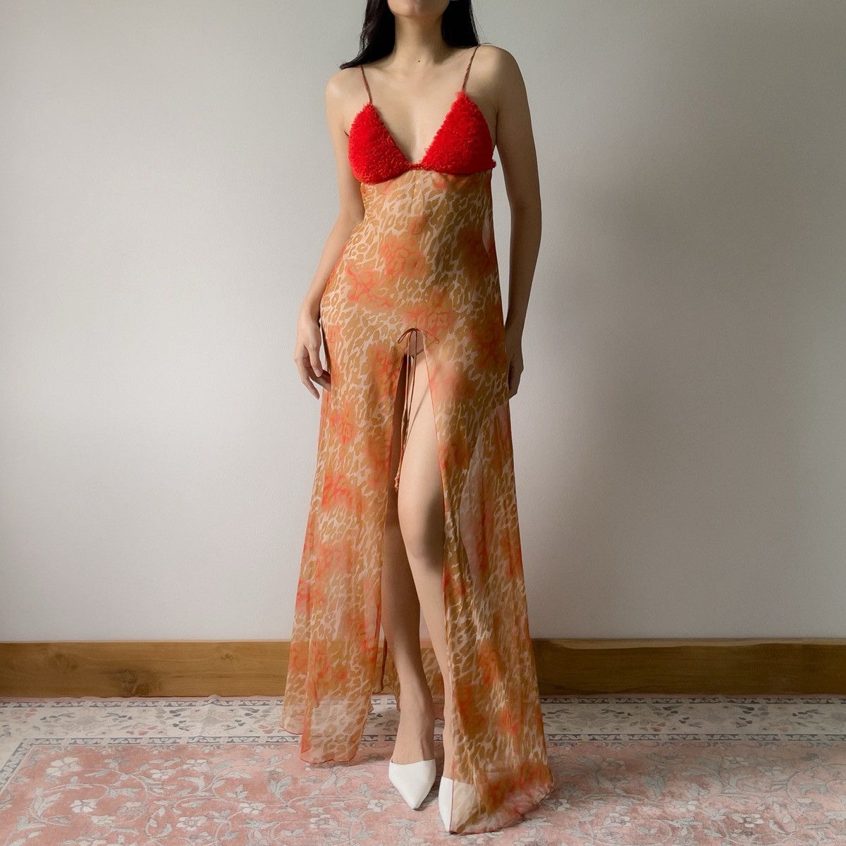 Victoria's Secret Victoria’s Secret Leopard Chiffon Slip Dress (M–L) Size L / US 10 / IT 46 - 5 Thumbnail