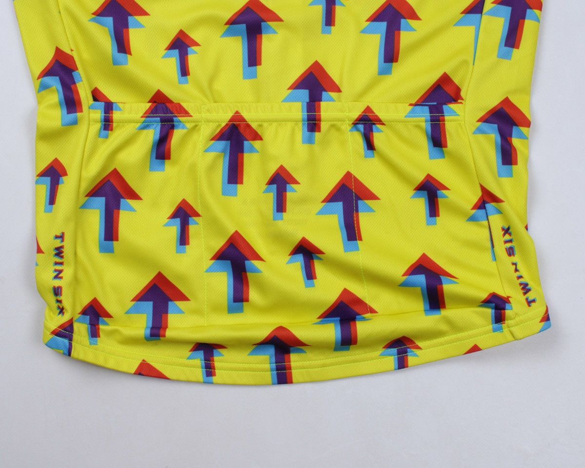 Vintage TWIN SIX Yellow Geometric Arrow Full Zip Cycling Jersey Size US L / EU 52-54 / 3 - 7 Thumbnail
