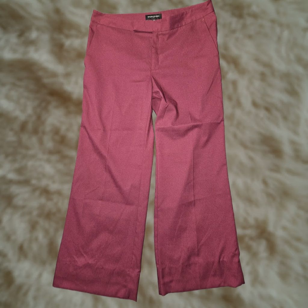 Banana Republic VINTAGE Banana Republic Pants Womens 10 Burgundy Wide Leg Dress Trousers Hook Bar Work Size 32" / US 10 / IT 46 - 1 Thumbnail