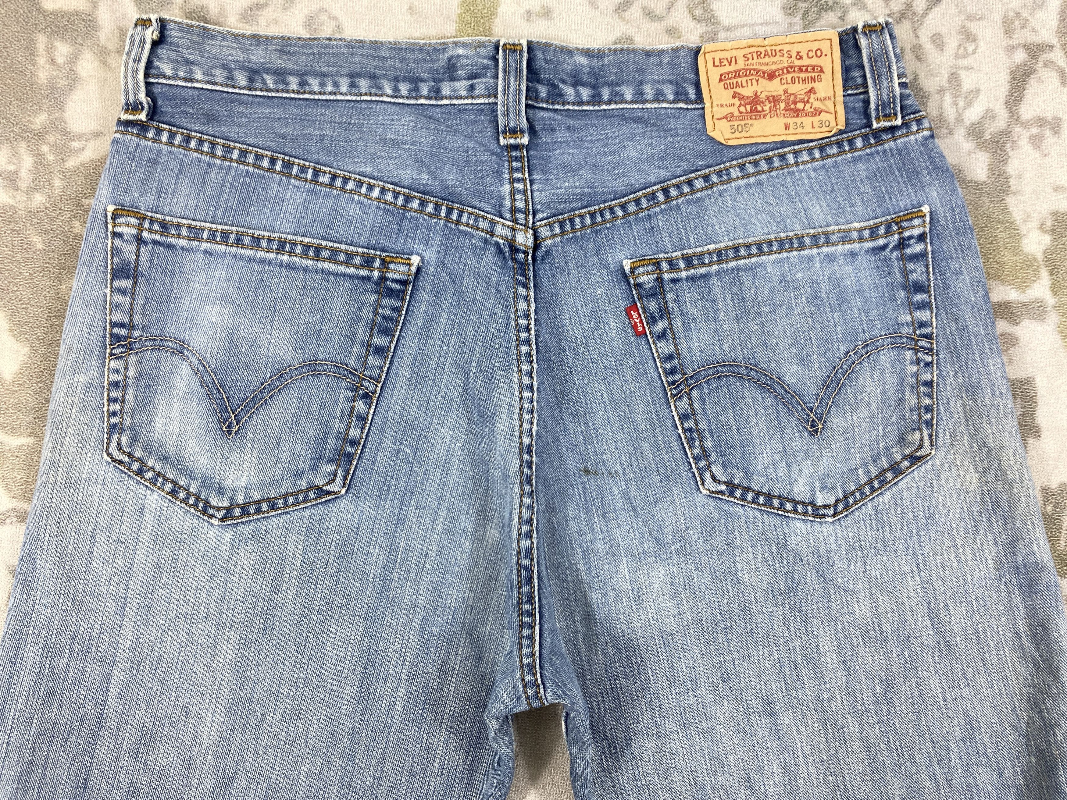 Levi's Distressed Blue Vintage Levi's 505 Jeans 34x30 Denim -JN1732 Size US 34 / EU 50 - 4 Thumbnail