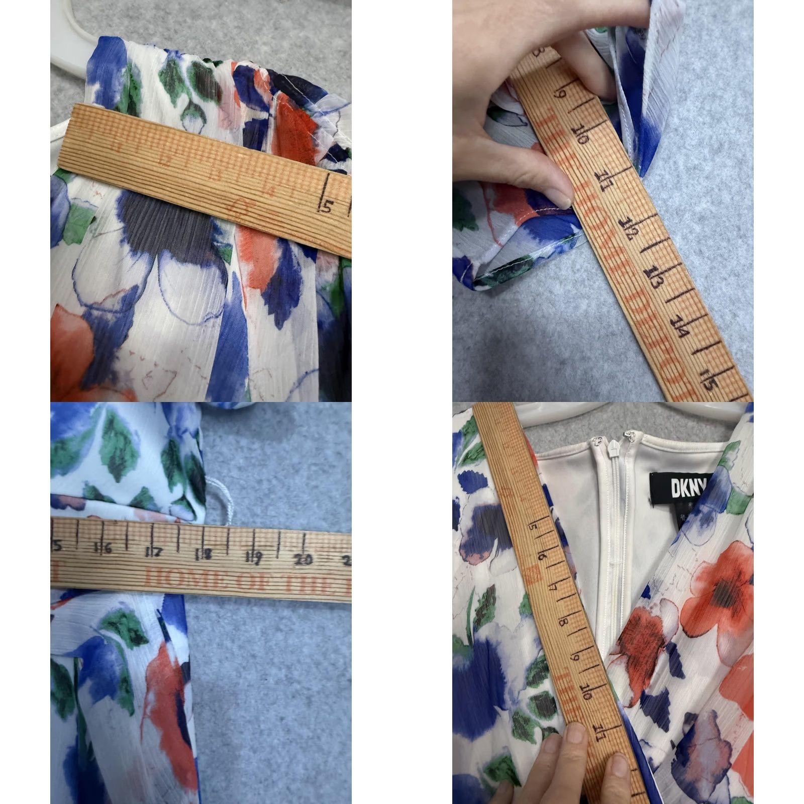 DKNY DKNY Dress Womens 16 Multicolor Floral Chiffon Wrap V-Neck Puff Sleeve Midi Dress Size XXL / US 16-18 / IT 52-54 - 8 Thumbnail