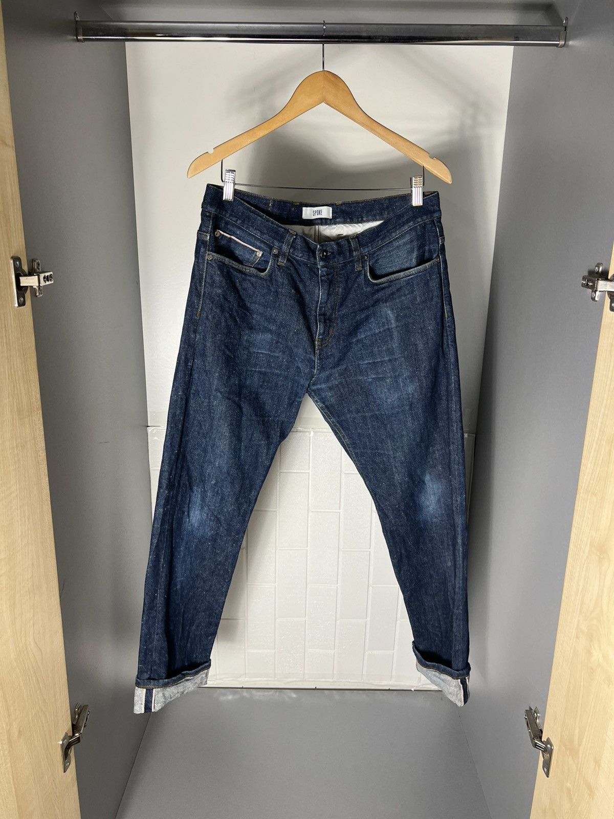 Japanese Brand × Vintage VERY RARE SPOKE DENIM JEANS DESIGNER SELVEDGE JAPAN STYLE Size US 35 - 1 Thumbnail