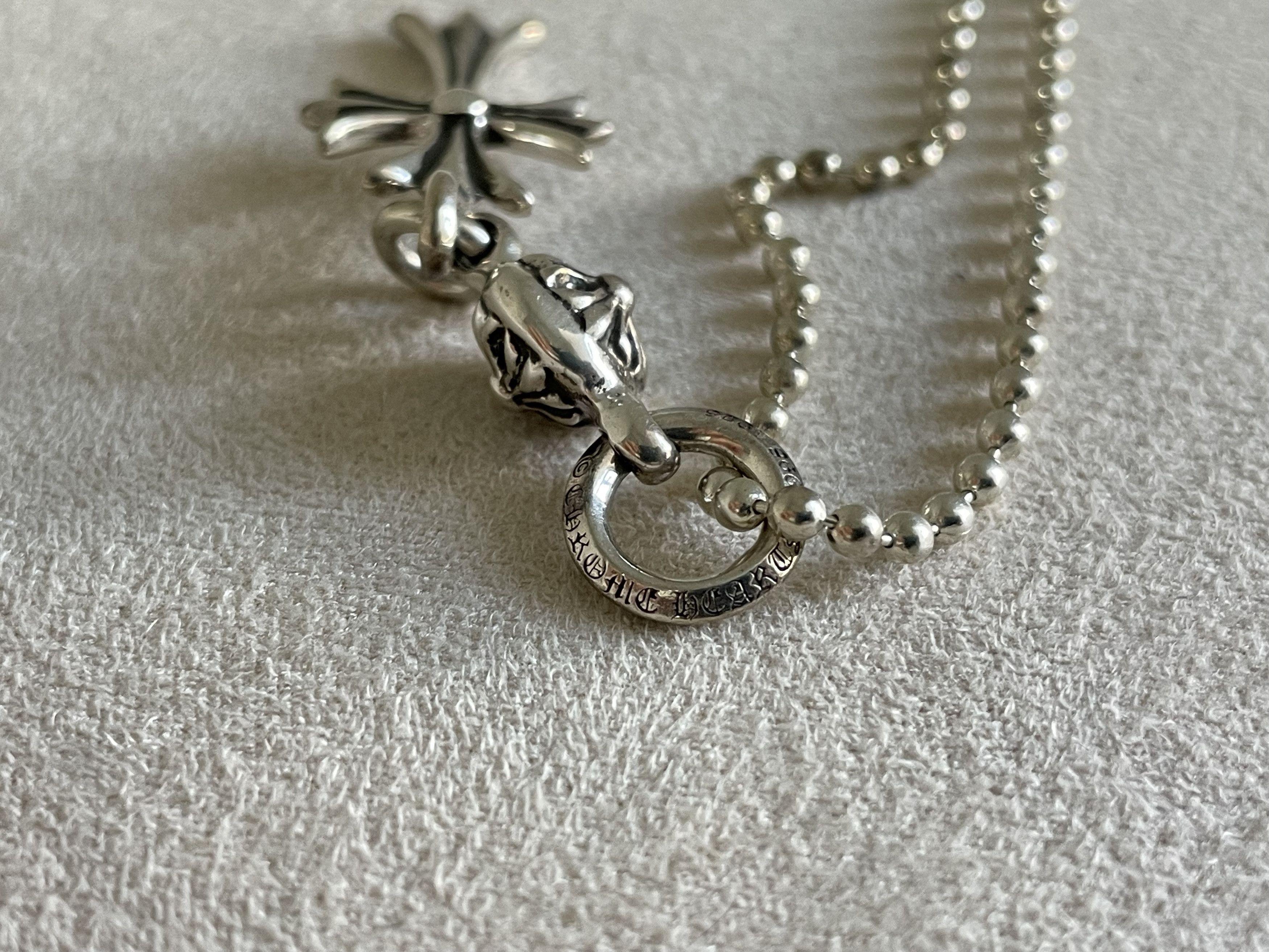 Chrome Hearts Chrome Hearts Silver 1 Ball Tiny Cross Ball Necklace Size ONE SIZE - 10 Thumbnail