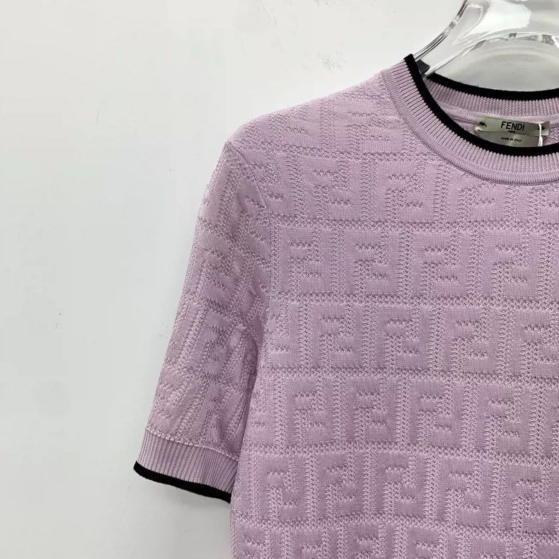 Fendi FENDI Light purple logo letter jacquard full-print cotton Size XXS / US 00 / IT 34 - 3 Thumbnail