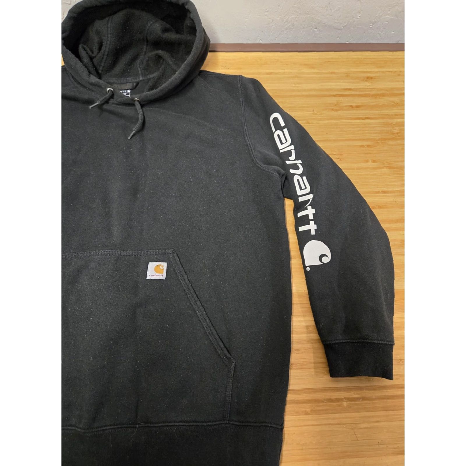 Carhartt Carhartt Hoodie Mens XL Black Pullover Logo Sleeve Graphic Print Pocket Hooded Workwear Size US XL / EU 56 / 4 - 2 Thumbnail