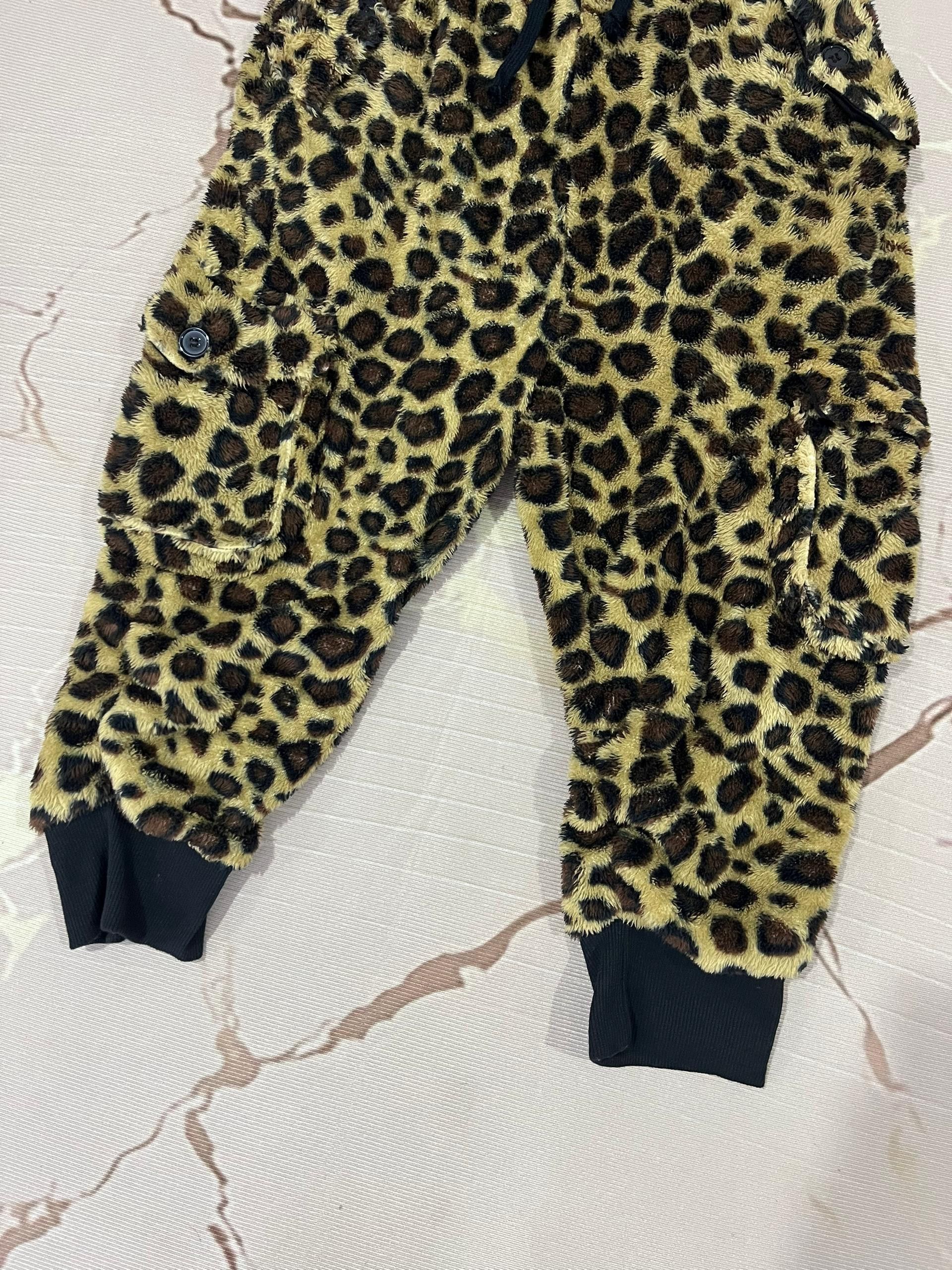 Japanese Brand Modish Gaze Leopard Faux Fur Cargo Jogger Pants M Size US 30 / EU 46 - 3 Thumbnail