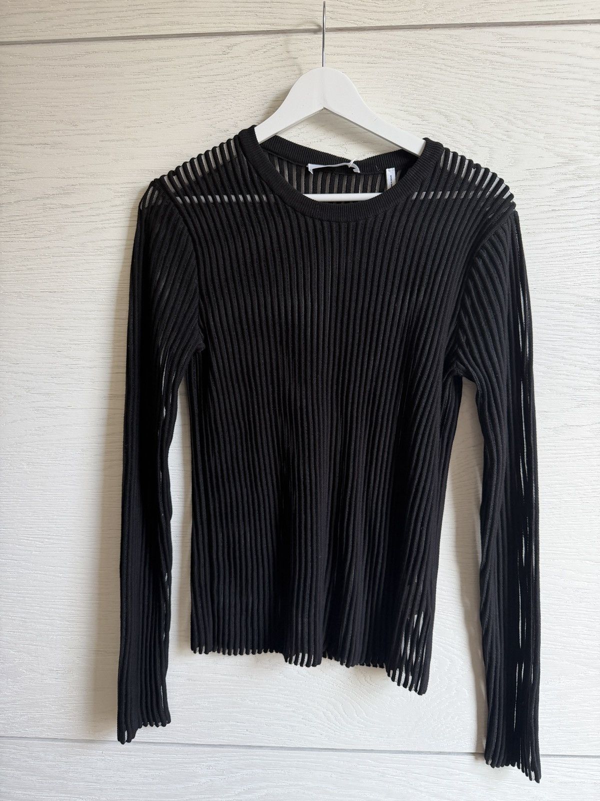Helmut Lang Helmut Lang Black spaced sheer top Size S / US 4 / IT 40 - 3 Thumbnail
