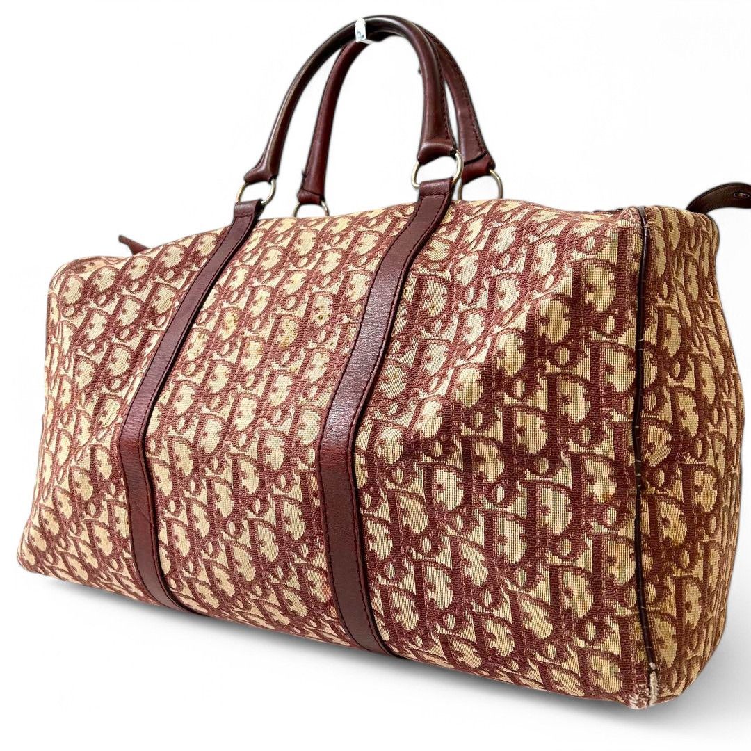 Dior Dior - Boston Trotter Handbag Leather Monogram Bordeaux Size ONE SIZE - 10 Thumbnail