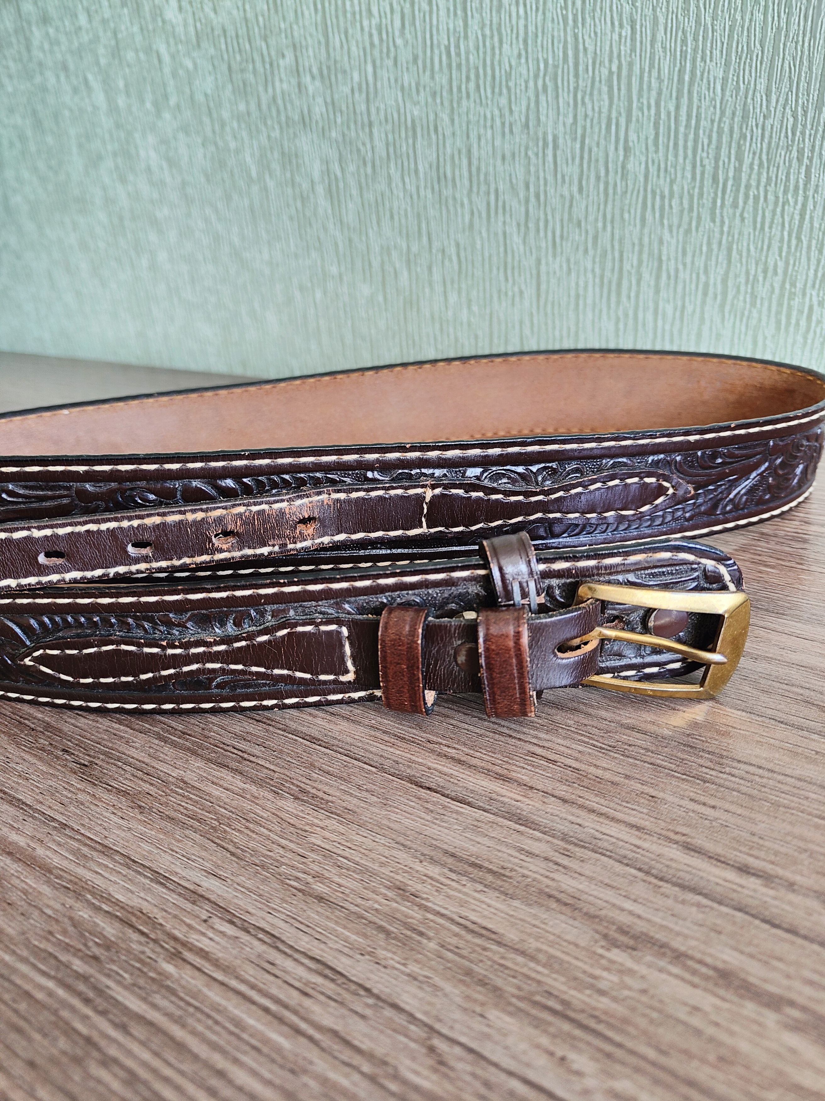 Tony Lama Vintage Tony Lama Leather Belt Made in USA Size ONE SIZE - 10 Thumbnail