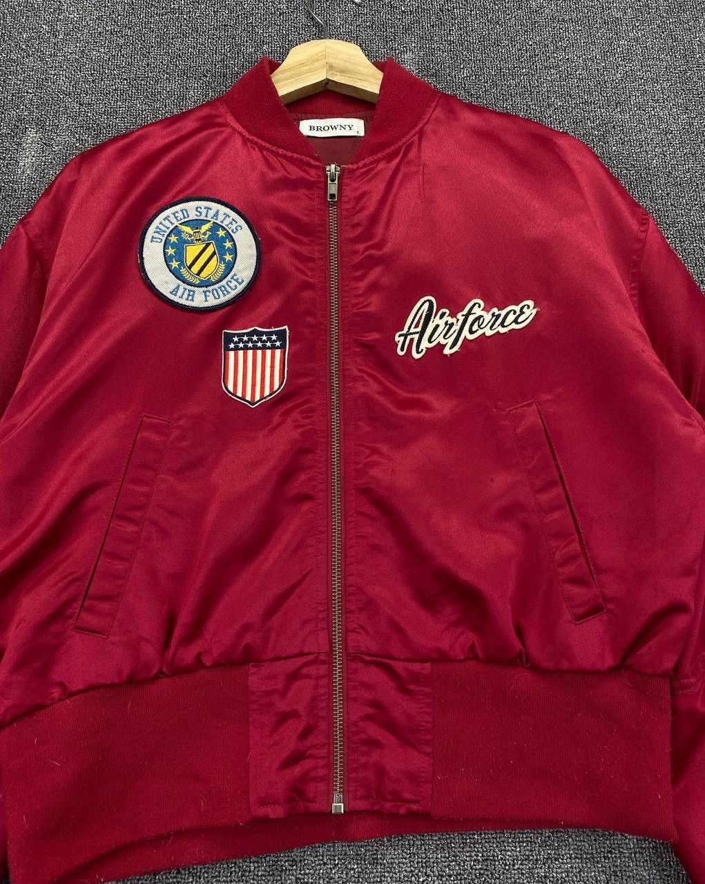 Japanese Brand Vintage Browny U.S Air Force Military Red Bomber Jacket Size M / US 6-8 / IT 42-44 - 11 Thumbnail