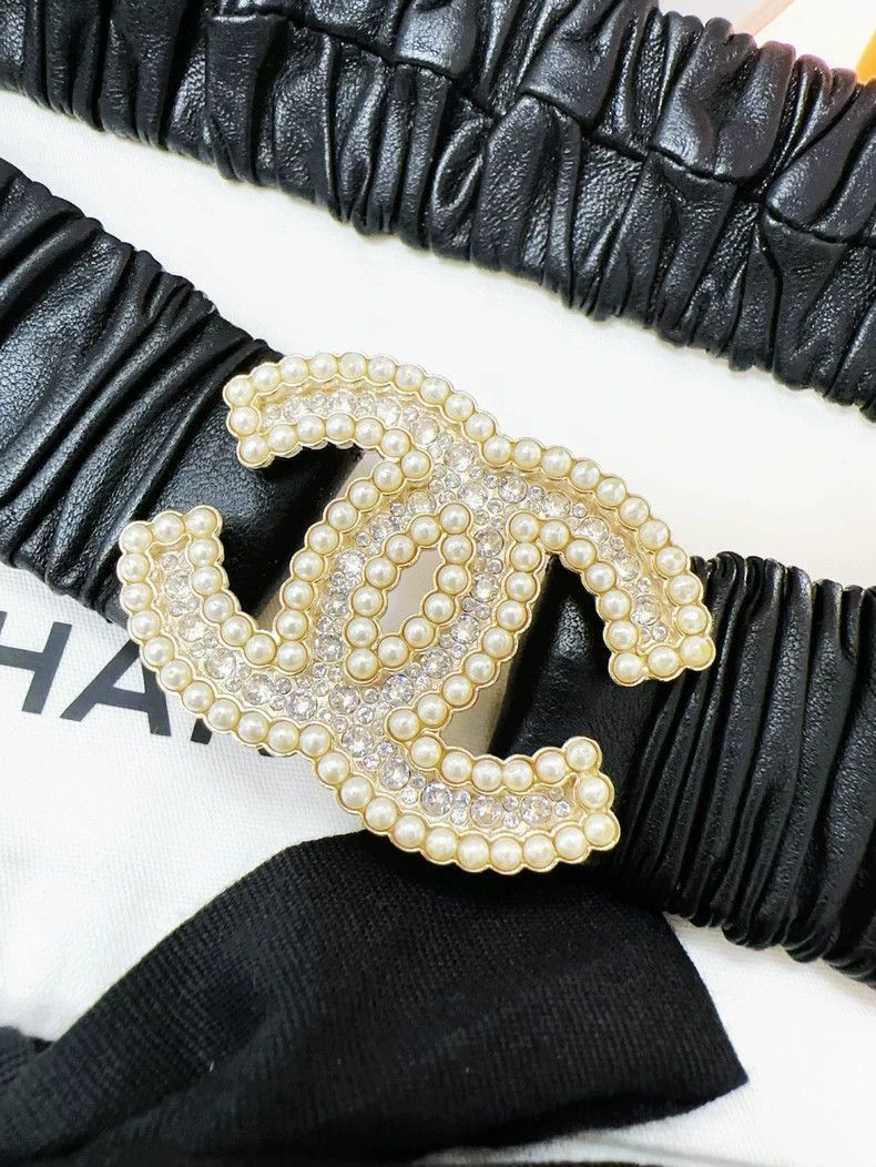 Other Chanel 20k Pearl CC Buckle Black Belt Size ONE SIZE - 2 Thumbnail