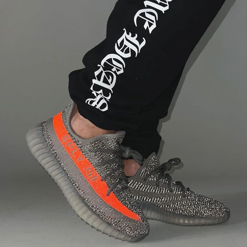 Adidas Grey Orange Beluga 350v2 Reflective GW1229 Trainers Size US 10.5 / EU 43-44 - 2 Thumbnail