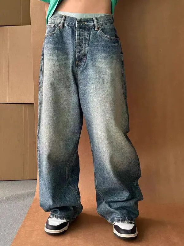 Japanese Brand VIBE Washed and whitened A-line slouchy vintage jeans Size US 30 / EU 46 - 1 Thumbnail