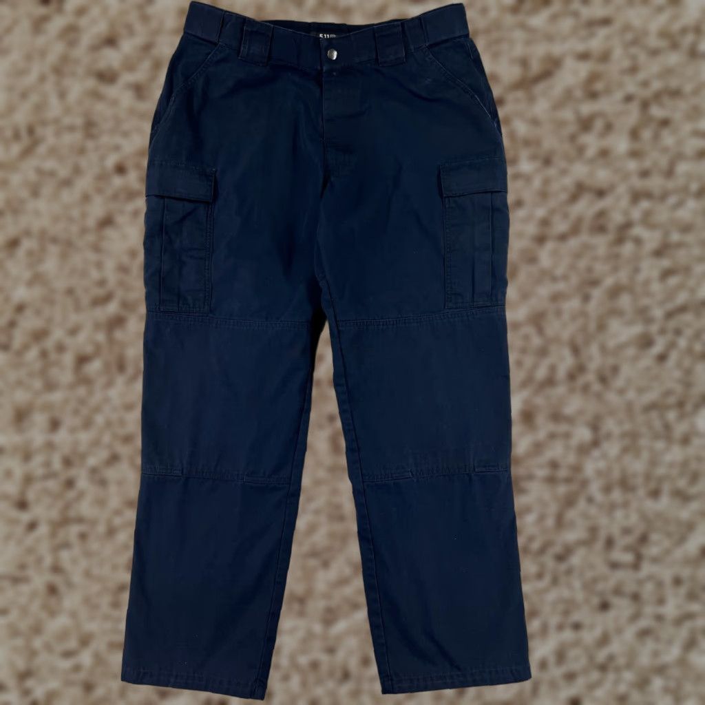 Vintage 5.11 Tactical Pants Men XL Blue Cargo RipStop Double Knee Gusset 74280 Cargo Pocket Relaxed Fit Cotton 31in Inseam Canvas Buckle Button Vintage No Size US 36 / EU 52 - 1 Thumbnail