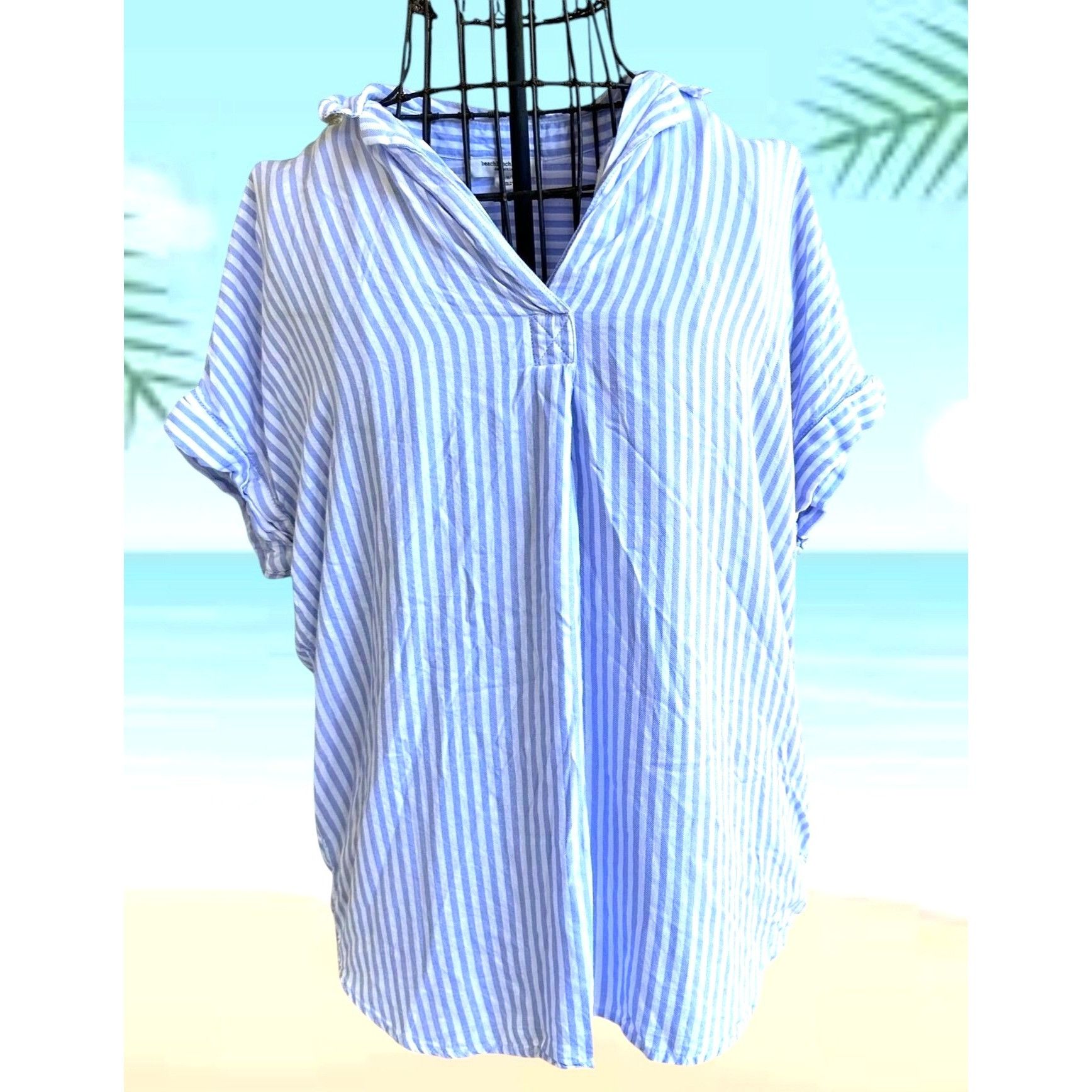 Other Beach Lunch Lounge Kenzie Shirt Small Blue White Striped Size S / US 4 / IT 40 - 2 Thumbnail