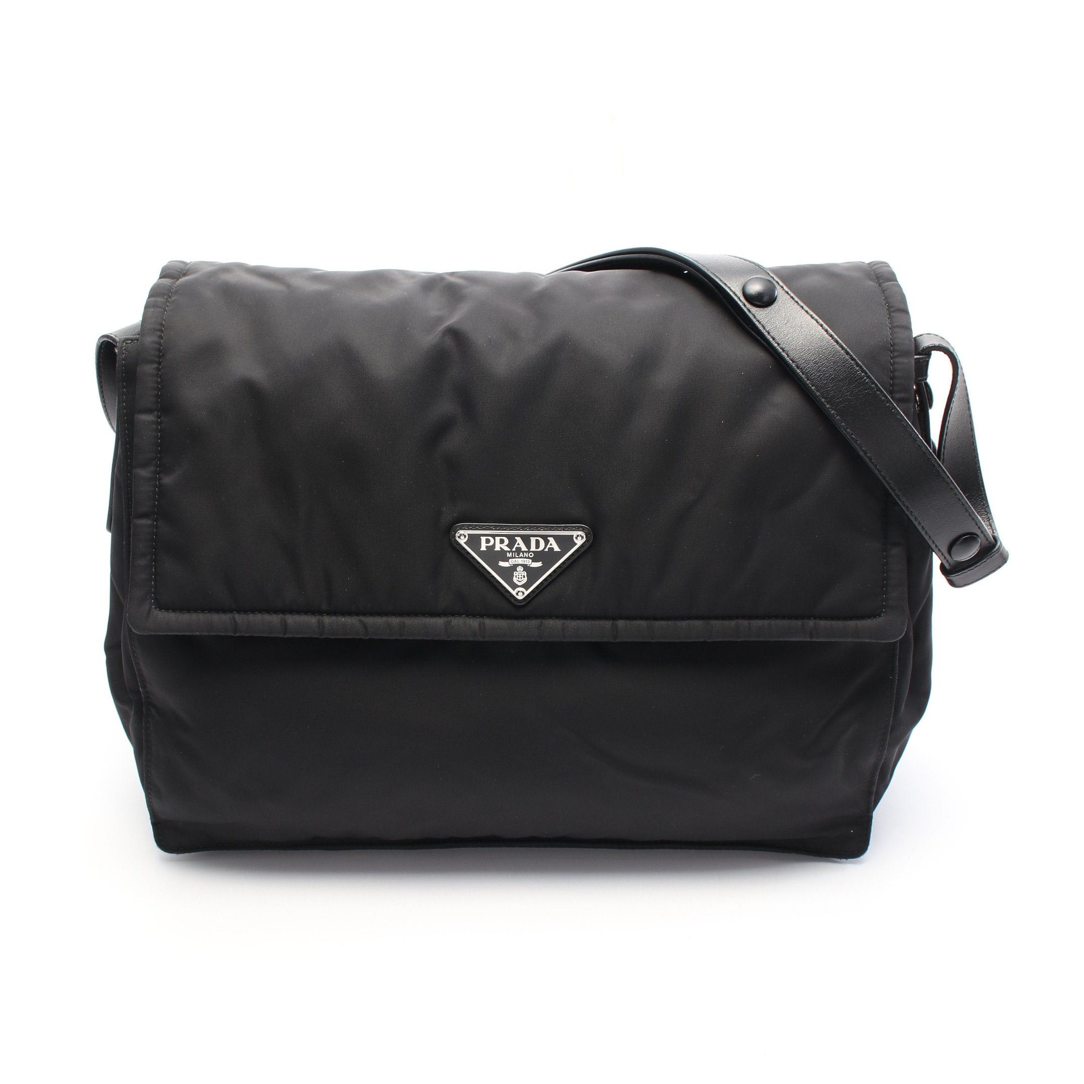 Prada Prada Re-Nylon Large Padet Shoulder Bag Nylon Leather Black Size ONE SIZE - 1 Thumbnail