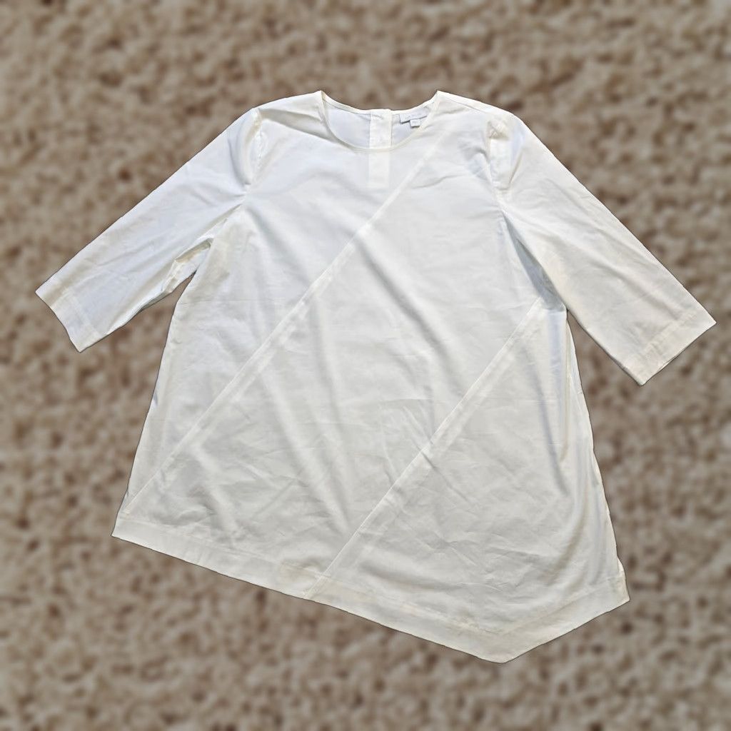 J. Jill J. Jill Top Womens L White 3/4 Sleeve Round Neck Shirt Blouse Casual Minimal Classic 90s? Size L / US 10 / IT 46 - 1 Thumbnail