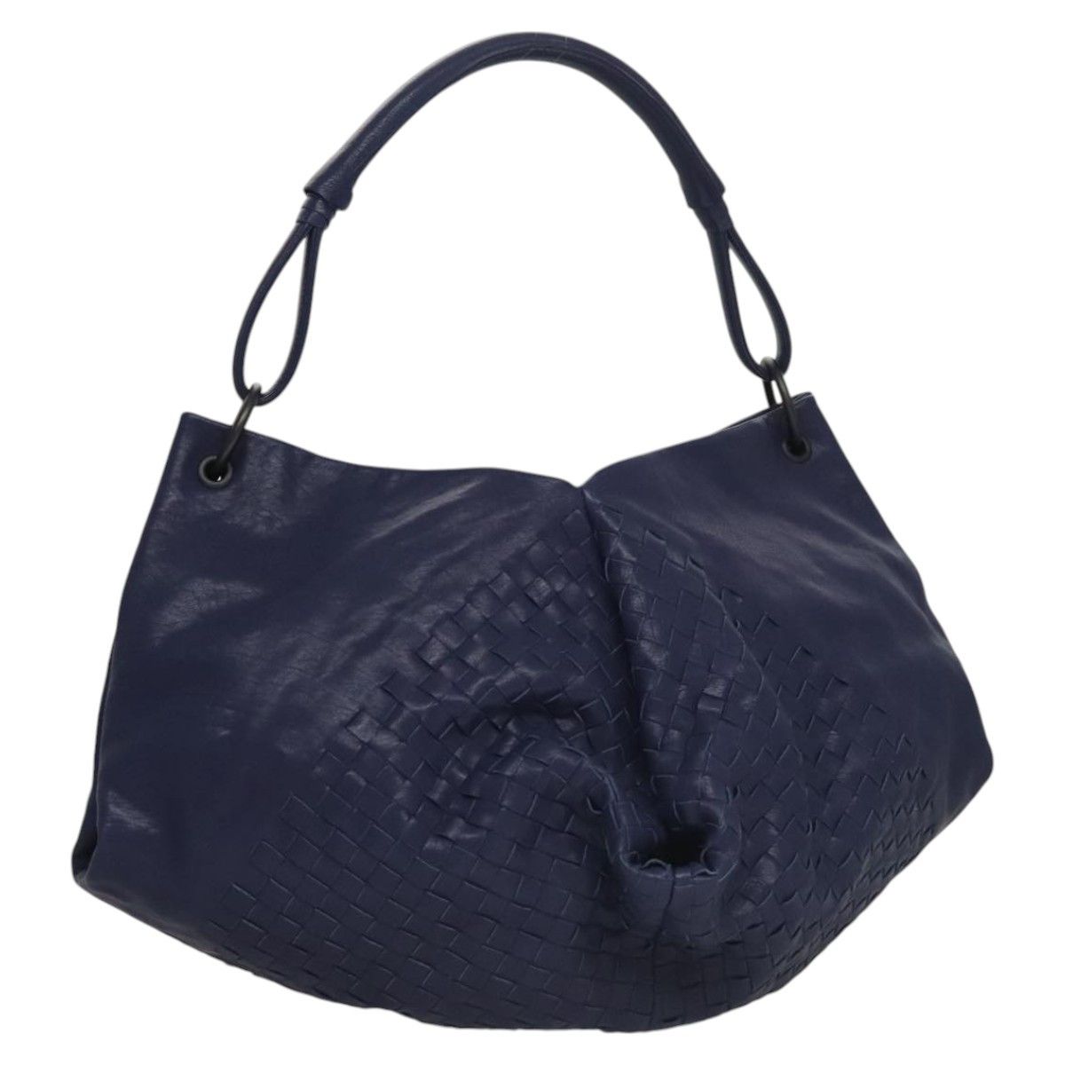 Bottega Veneta Intrecciato Navy Leather Shoulder Bag (Pre-Owned) Size ONE SIZE - 1 Thumbnail
