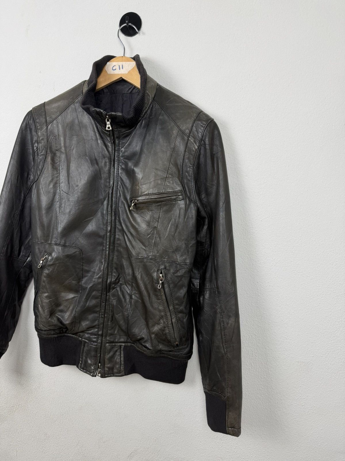 5351 POUR LES HOMMES 5351 Pour Les Hommes Goatskin Leather Bomber Jacket Size US S / EU 44-46 / 1 - 3 Thumbnail