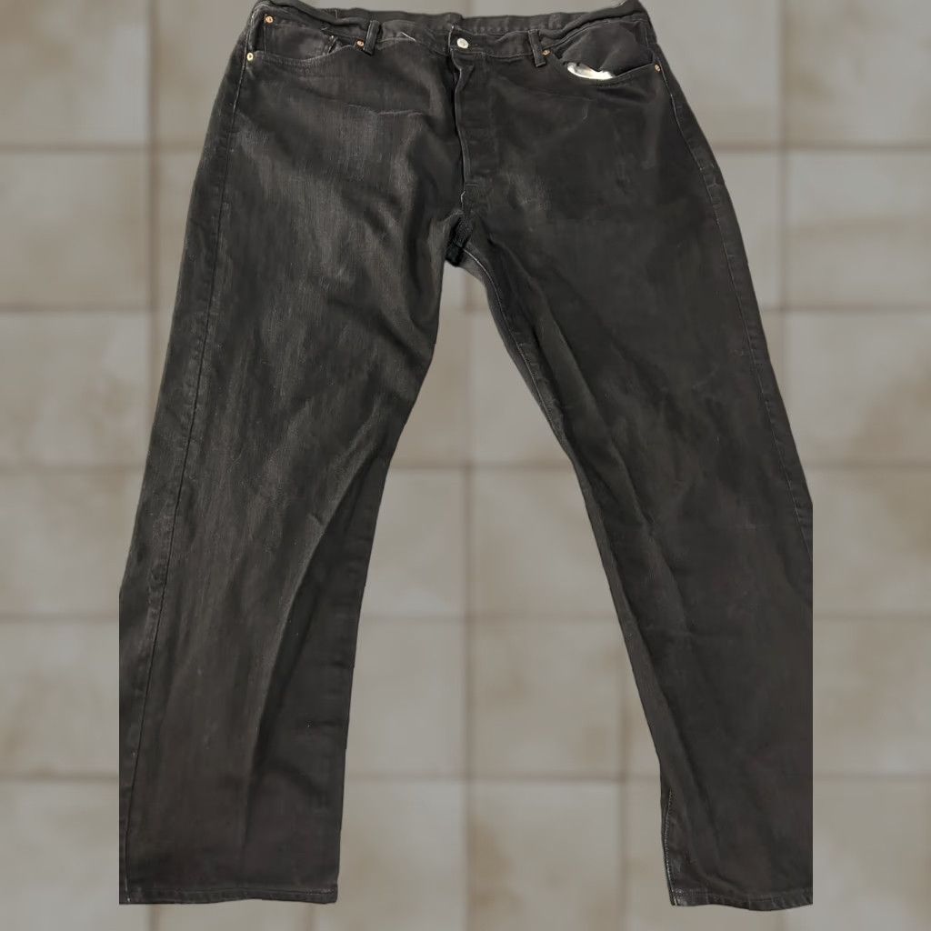 Levi's Levi's 501 Jeans Mens 44x32 Black Button Fly Straight Leg Regular Denim Pants Relaxed Fit Pockets Size US 44 / EU 60 - 1 Thumbnail