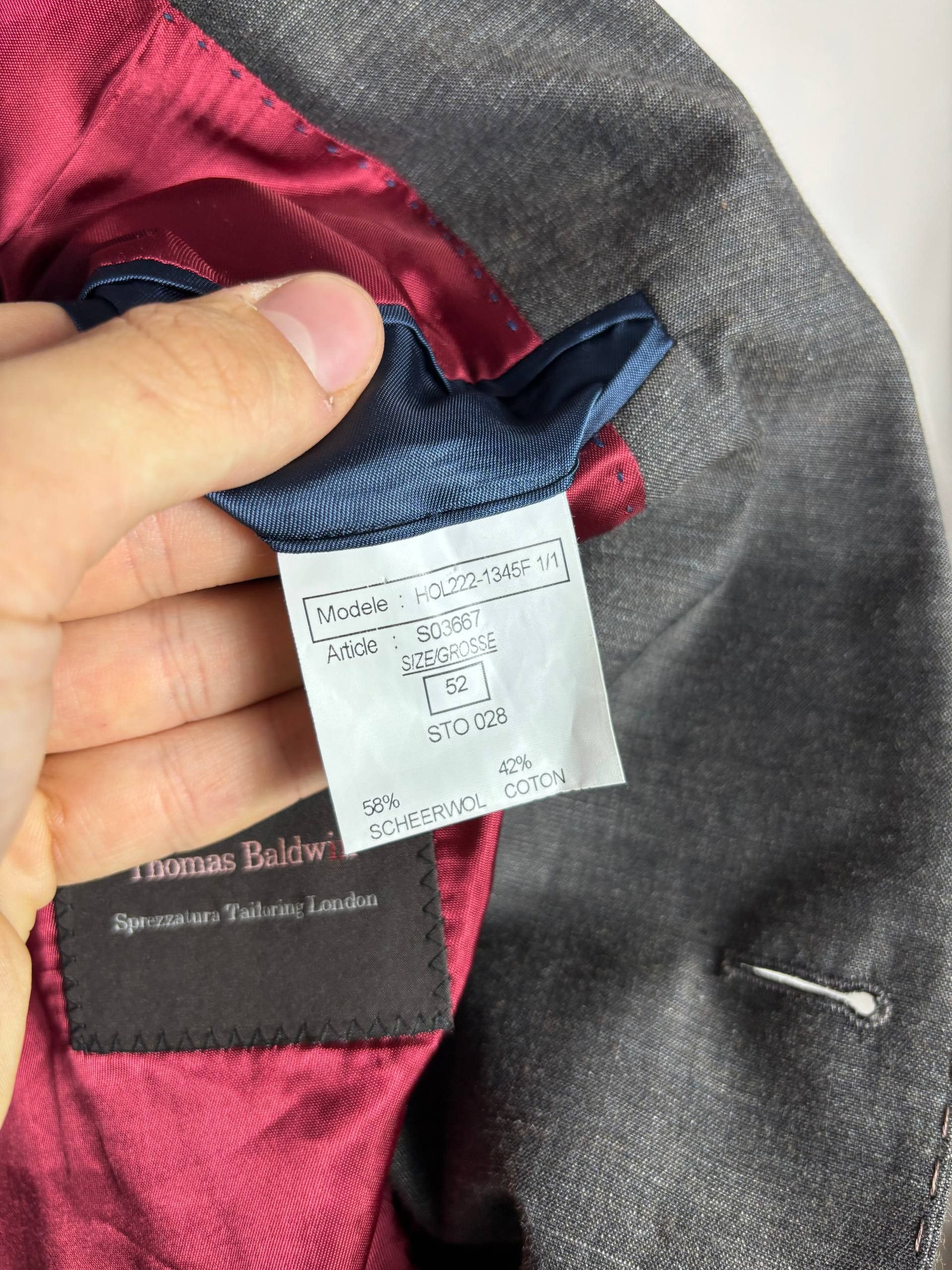 Other Thomas Baldwin London Wool Half Lined Mens Blazer 42 EU 52 Size 42R - 11 Thumbnail