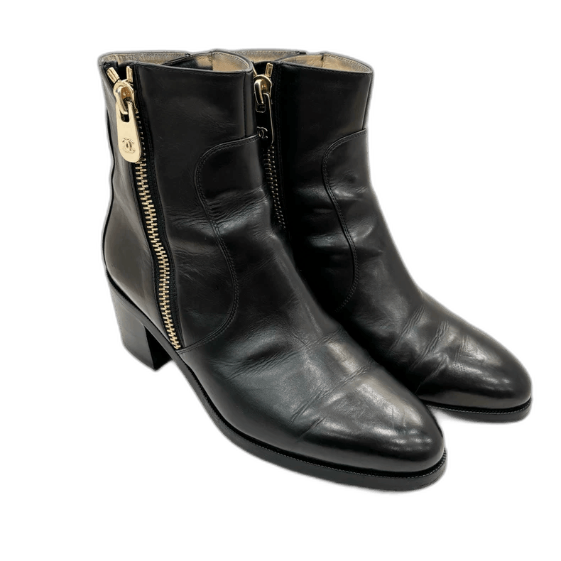 Chanel Chanel Zip Ankle Boots with Logo Size US 7 / IT 37 - 1 Thumbnail