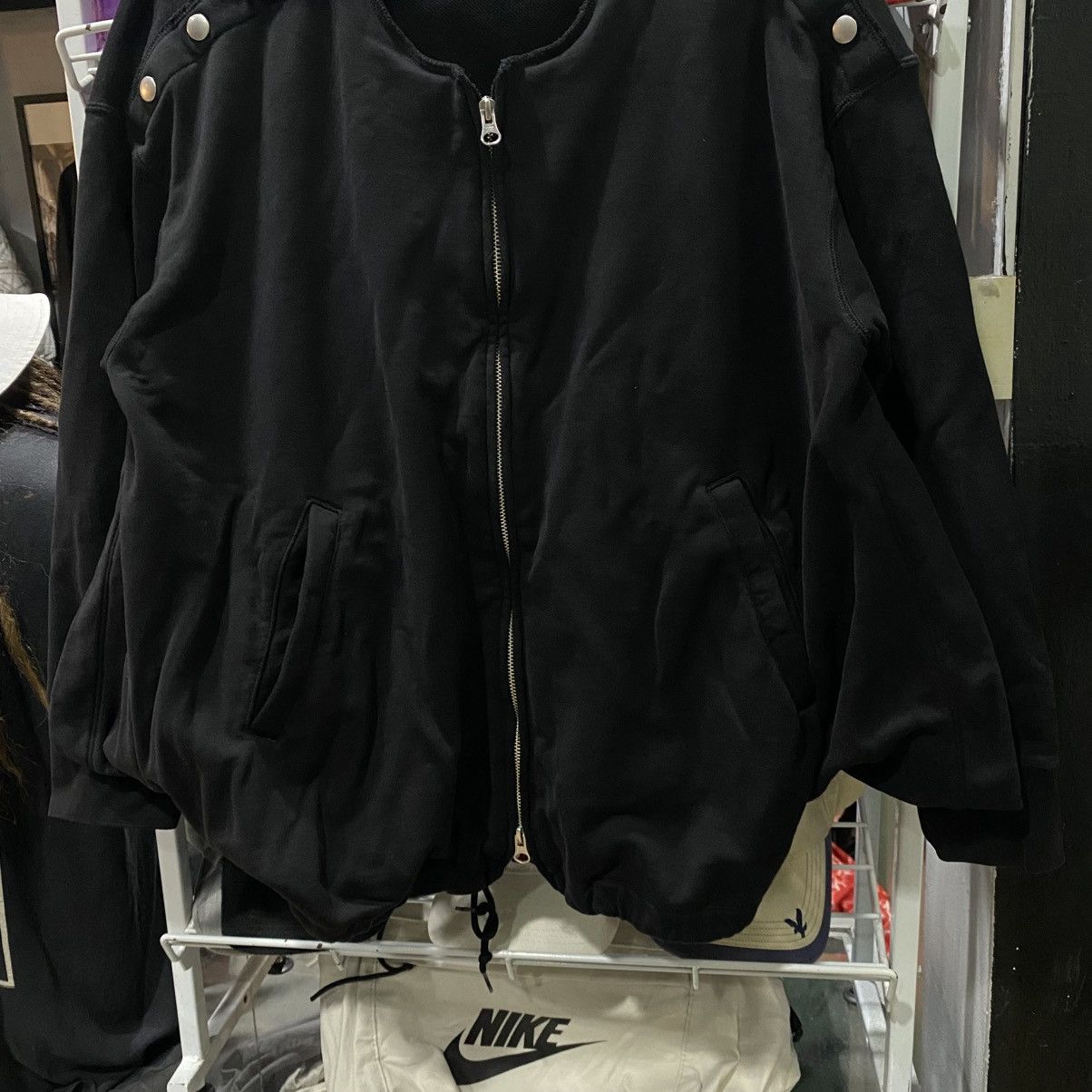 CABANE de ZUCCa × Issey Miyake × Zucca Zucca Batwing Zip-Up Sweatshirt / Cape-Sleeve Cardigan Size US M / EU 48-50 / 2 - 4 Thumbnail
