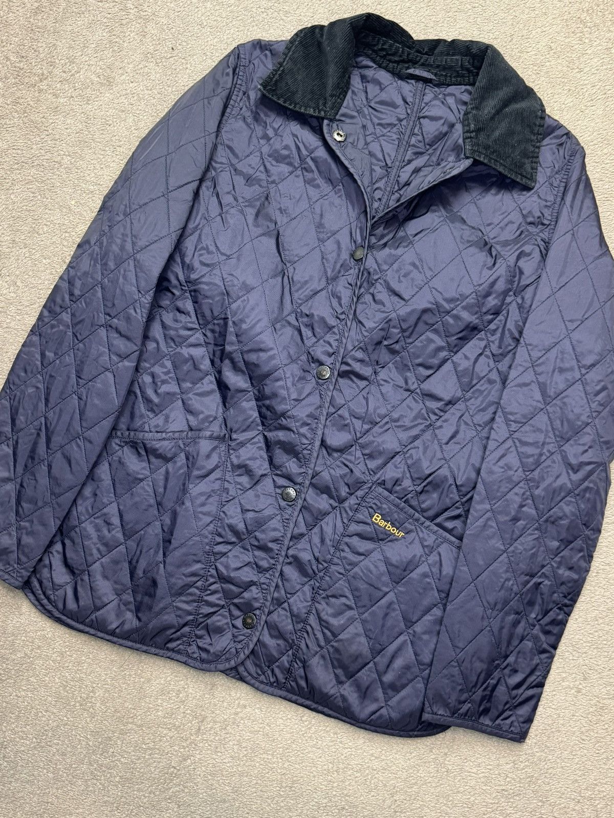 Vintage Barbour Quilted Navy Blue Jacket ysl burberry ralph lauren Size M / US 6-8 / IT 42-44 - 2 Thumbnail