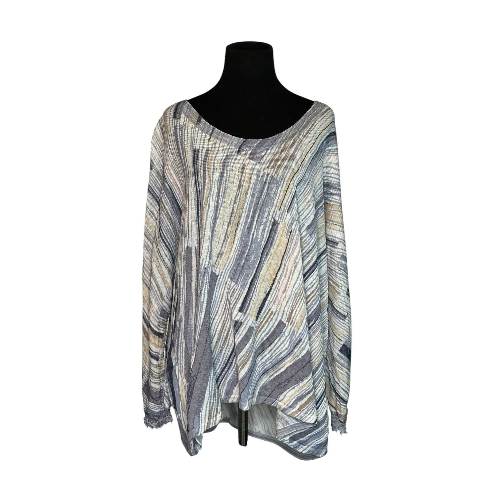NIC+ZOE Nic + Zoe blue stripes lightweight tunic sweater size 3X Size 3XL / US 20-22 - 1 Thumbnail