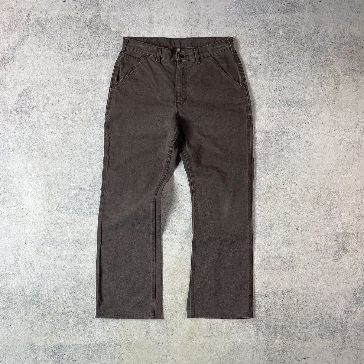 Carhartt × Vintage VTG CARHARTT BROWN CANVAS DOUBLE KNEE CARPENTER PANTS Size US 32 / EU 48 - 2 Thumbnail