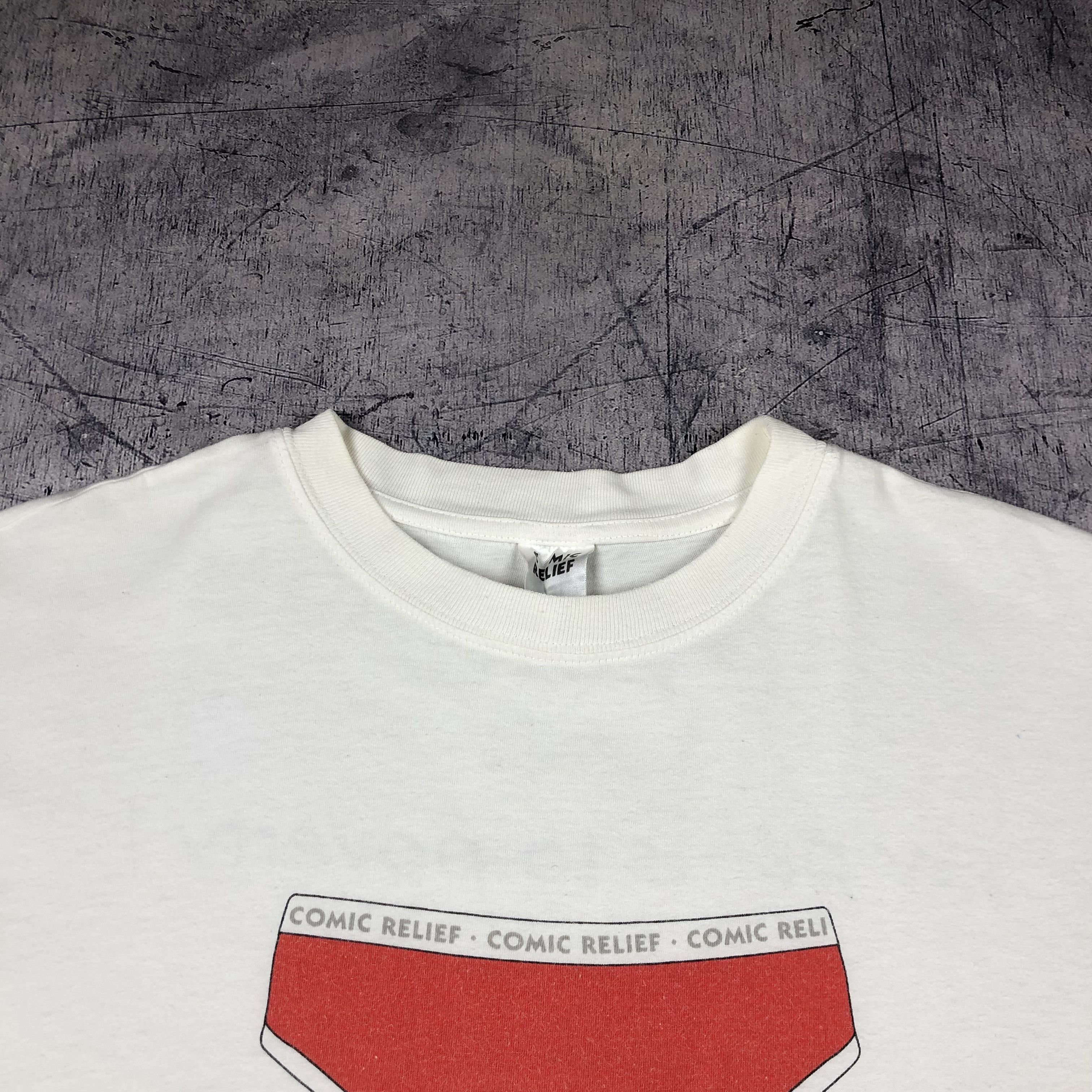 Vintage 2001 Comic Relief Say Pants To Poverty Red Nose Tee Size US XL / EU 56 / 4 - 7 Thumbnail