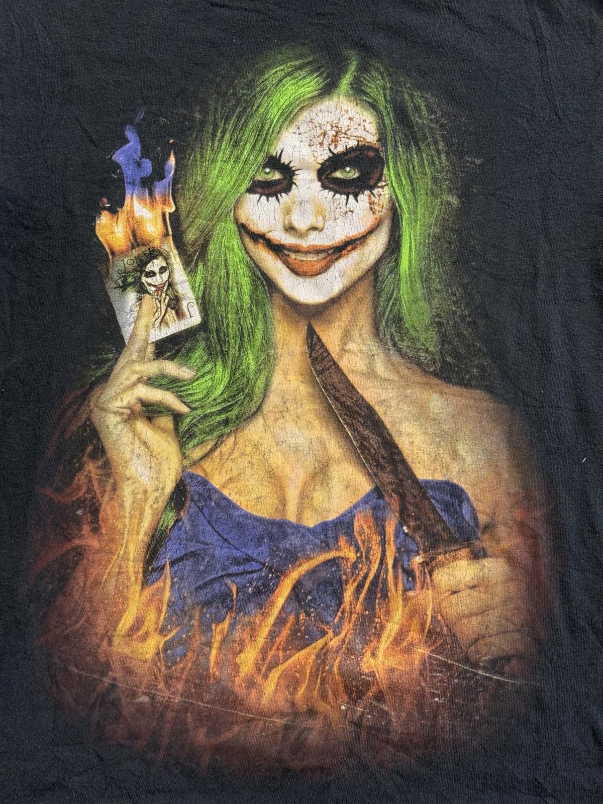 Designer Faded Sexy Joker Girl T-shirt Halloween Cute Joker Card L Size US L / EU 52-54 / 3 - 2 Thumbnail