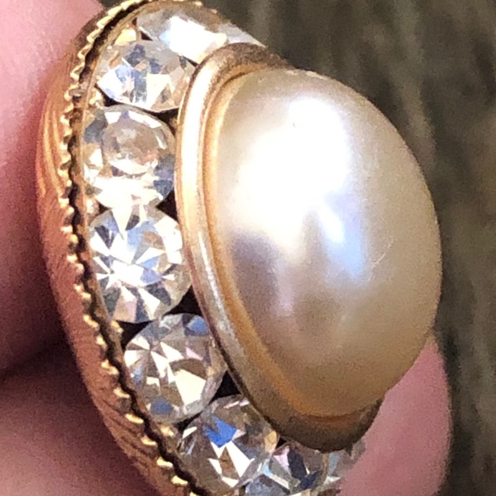 Vintage Vintage Pearl glass stone elegant style earrings Size ONE SIZE - 7 Thumbnail