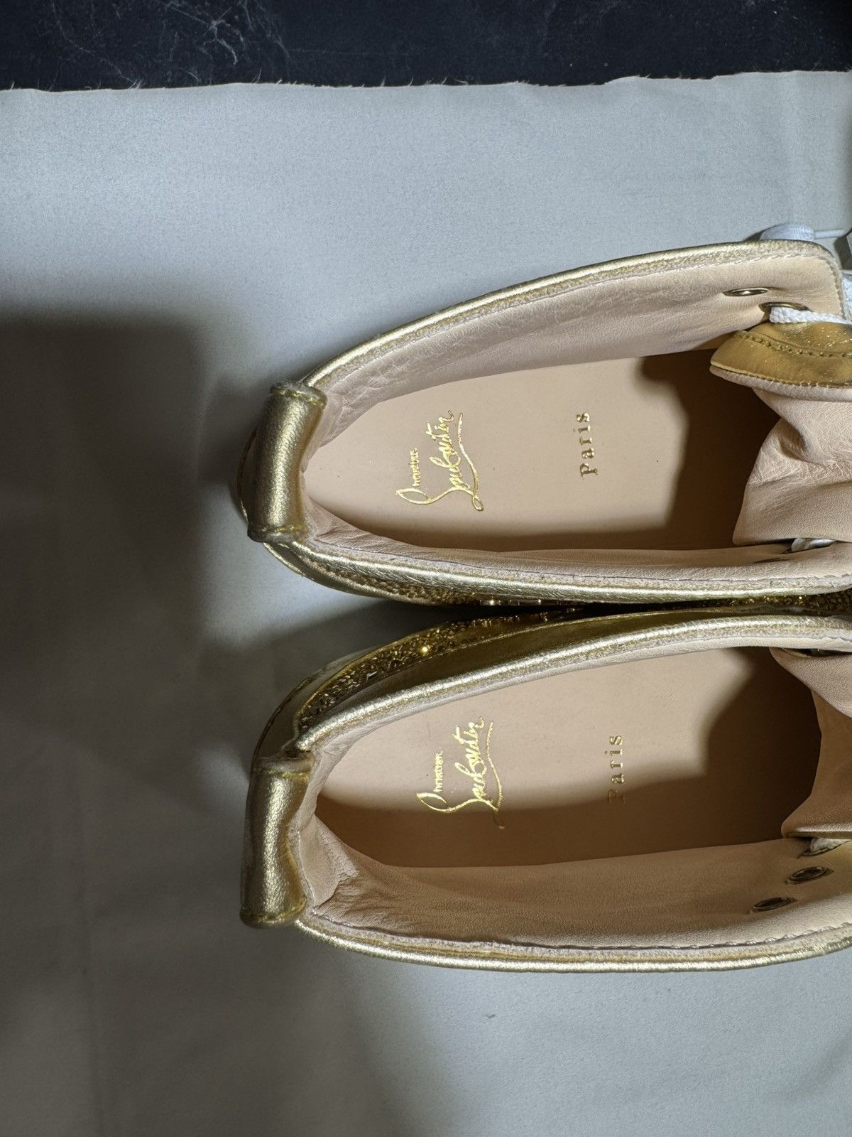 Christian Louboutin Louis Strass Flat Gold Size US 10 / EU 43 - 14 Thumbnail