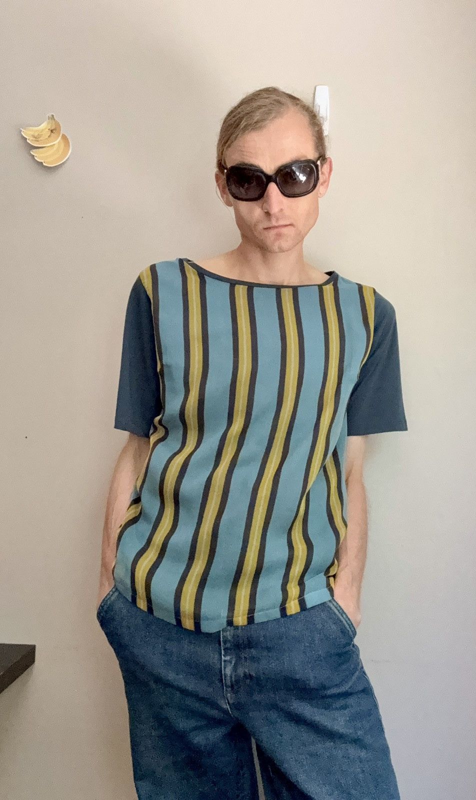 Dries Van Noten Dries Van Noten Vintage Silk Overlay Striped Tee Size US S / EU 44-46 / 1 - 3 Thumbnail