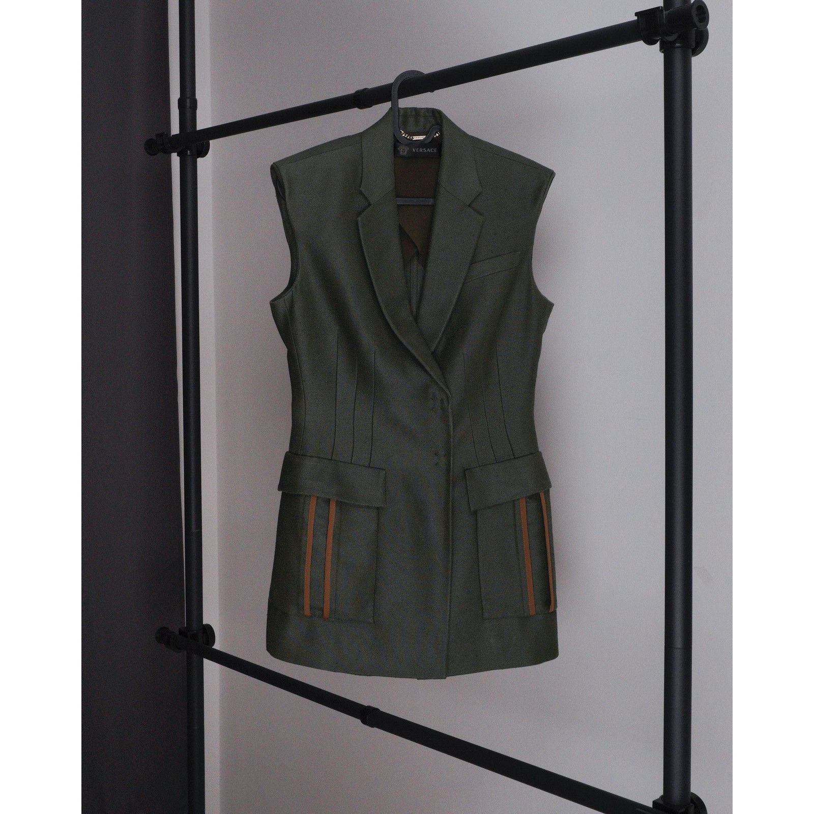 Versace Rare versace medusa military khaki dress jacket Size S / US 4 / IT 40 - 1 Thumbnail