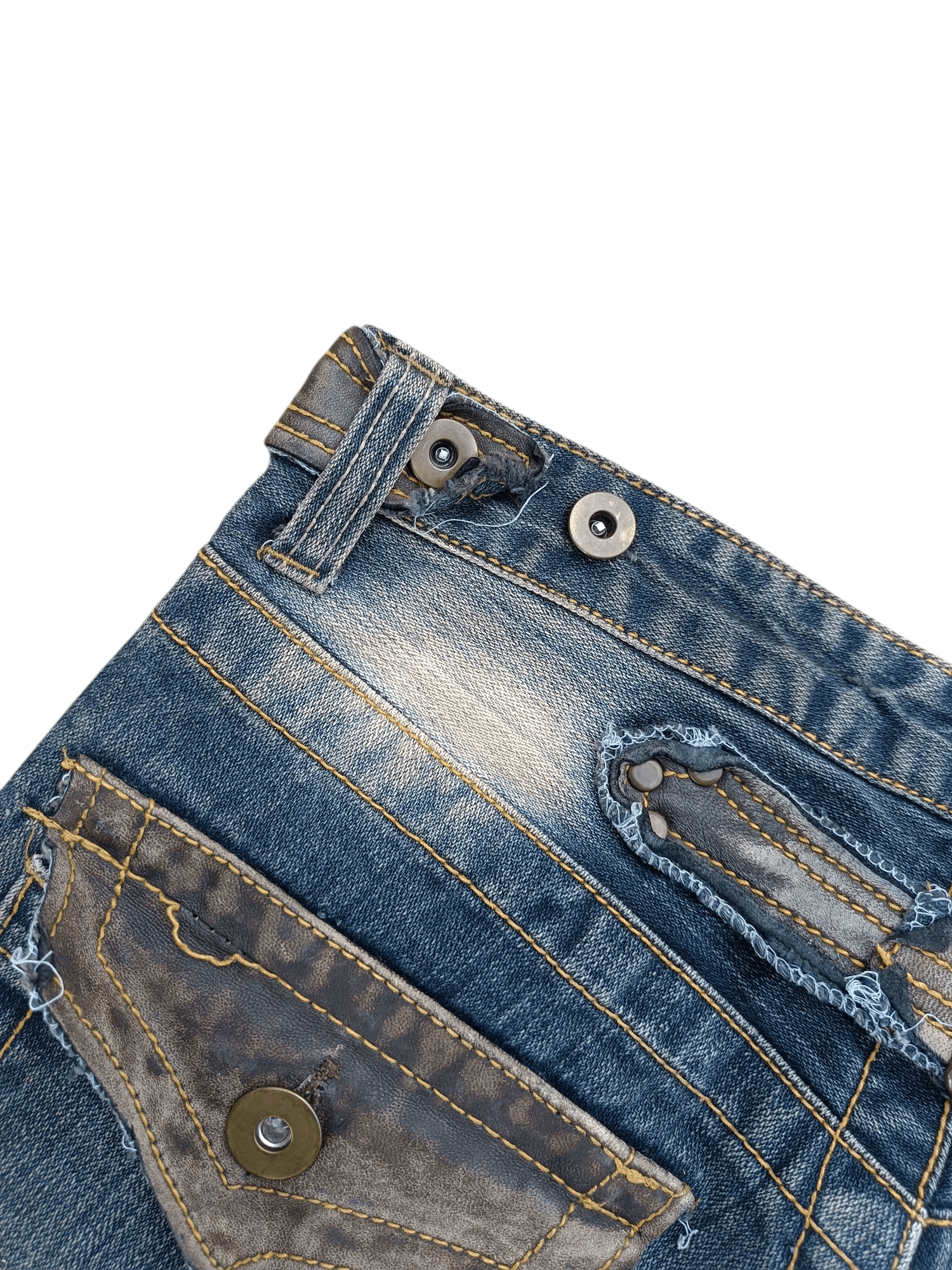 Japanese Brand FLARED🔥Japanese Brand LIMITED Distressed Buckle Back Denim Size US 32 / EU 48 - 20 Thumbnail