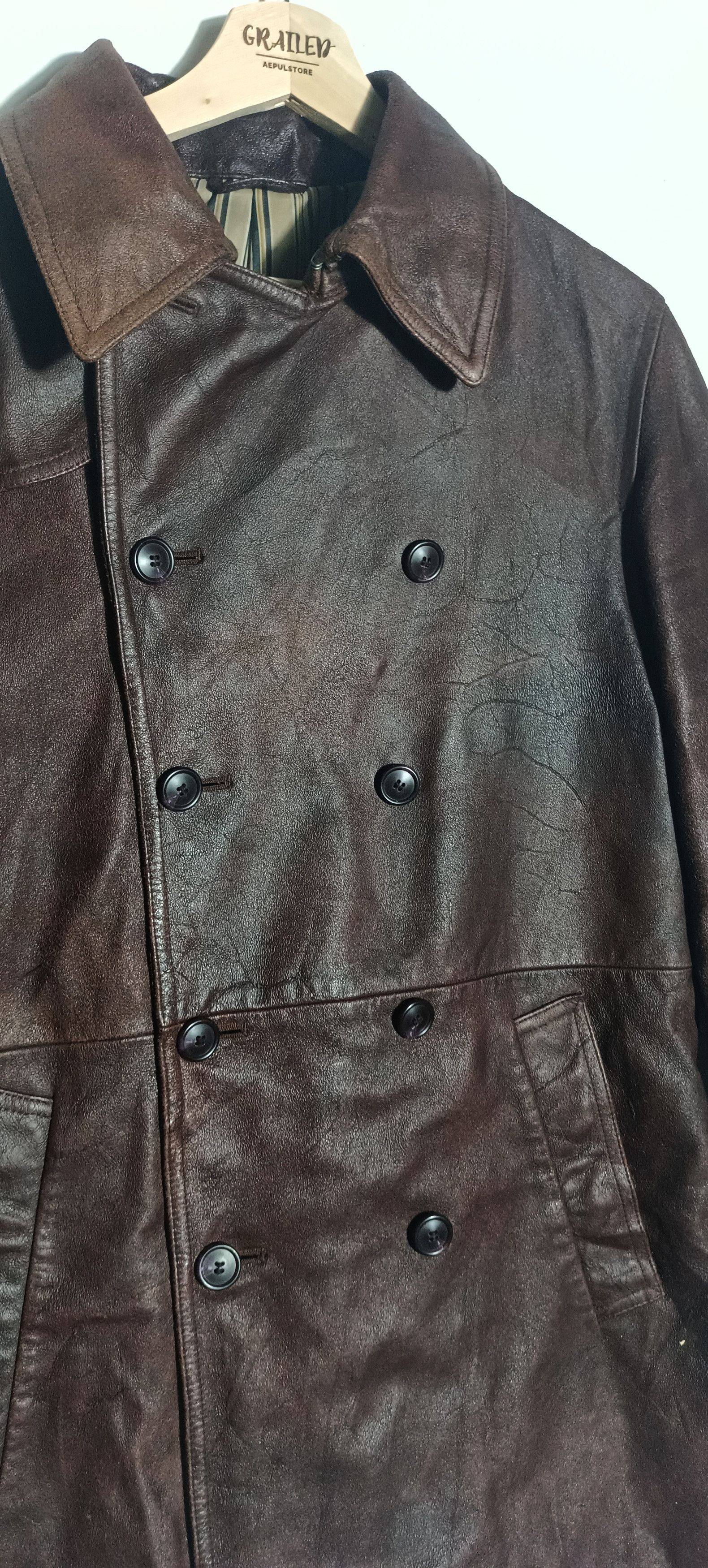Tornado Mart Vintage💥 TORNADO MART DOUBLE BREAST LEATHER JACKET Size US M / EU 48-50 / 2 - 6 Thumbnail