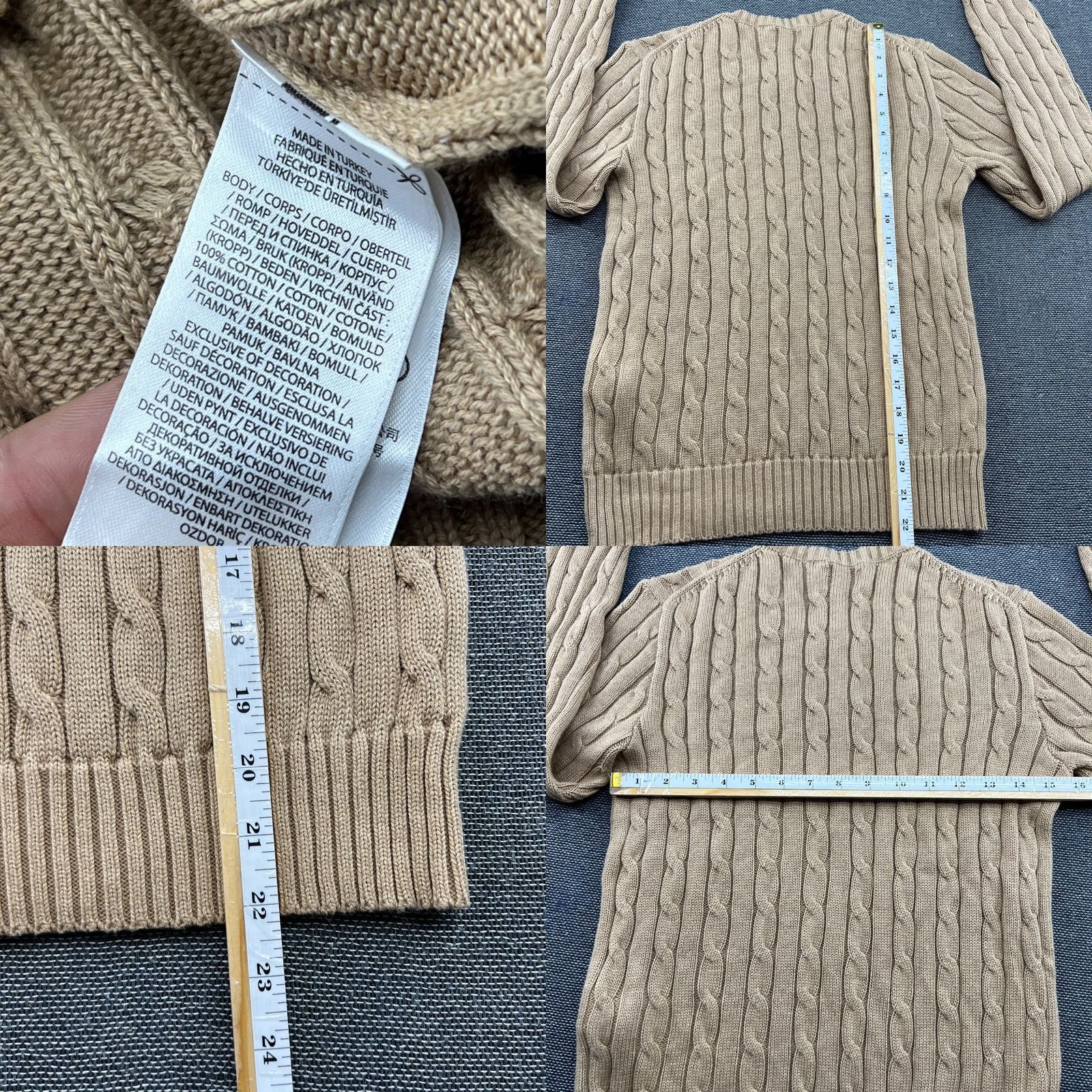 Polo Ralph Lauren Polo Ralph Lauren Womens Sweater Small Beige Cable Knit Jumper Crewneck Size S / US 4 / IT 40 - 8 Thumbnail
