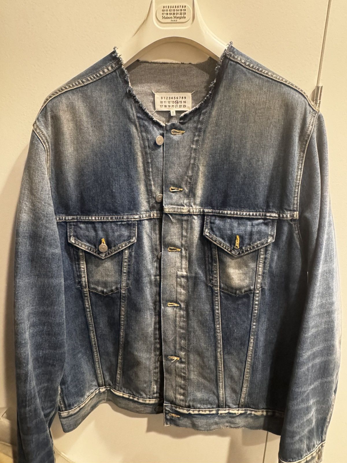 Maison Margiela Maison Margiela Collarless Denim Jacket Sz: 56 Size US XL / EU 56 / 4 - 10 Thumbnail