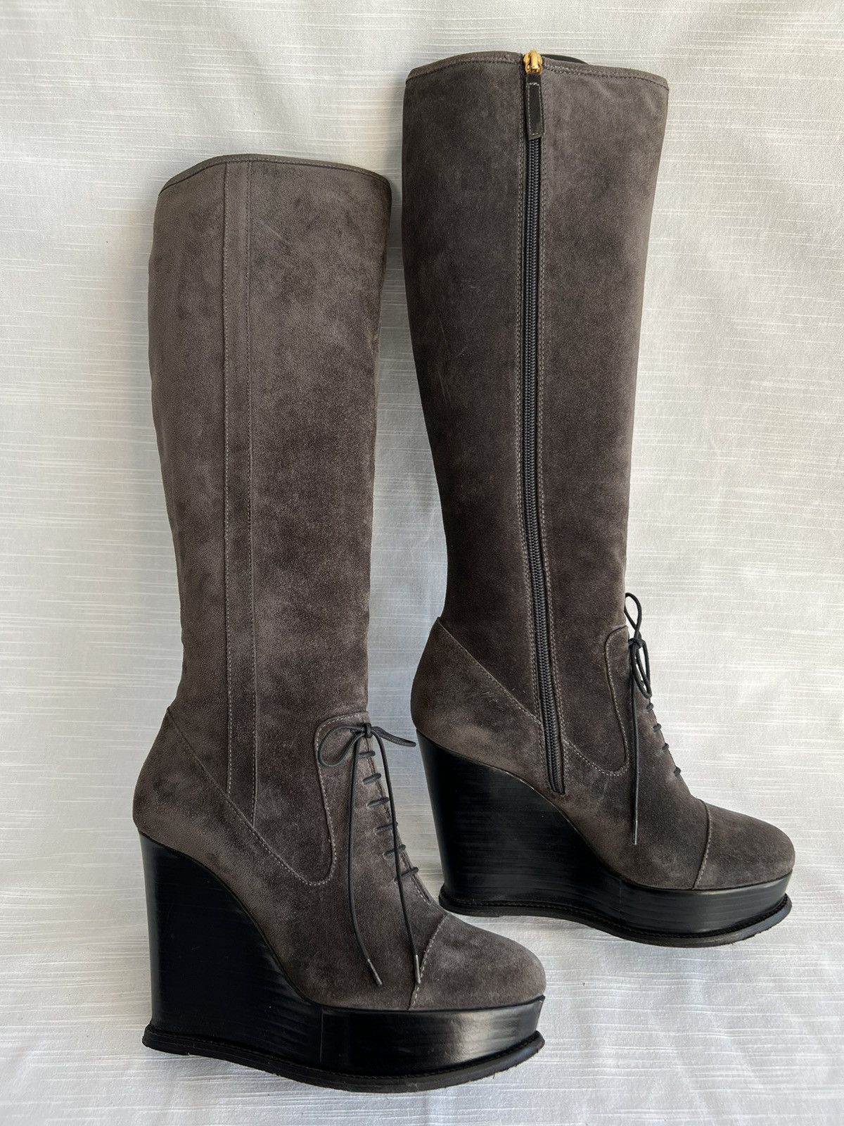 Moschino Moschino Knee-High Boots Suede Size US 7 1/2 EU 38 Size US 7.5 / IT 37.5 - 4 Thumbnail