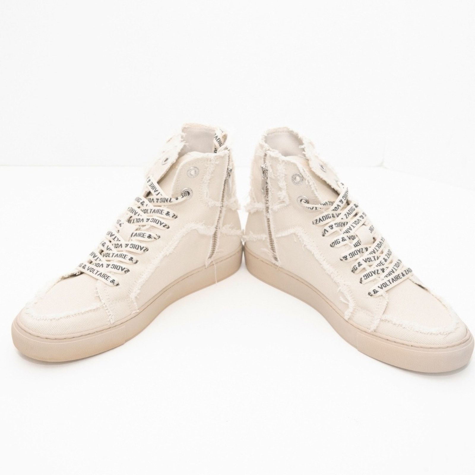 Zadig & Voltaire Zadig Voltaire. High Flash Canvas Shoes In White. Size US 10 / IT 40 - 11 Thumbnail