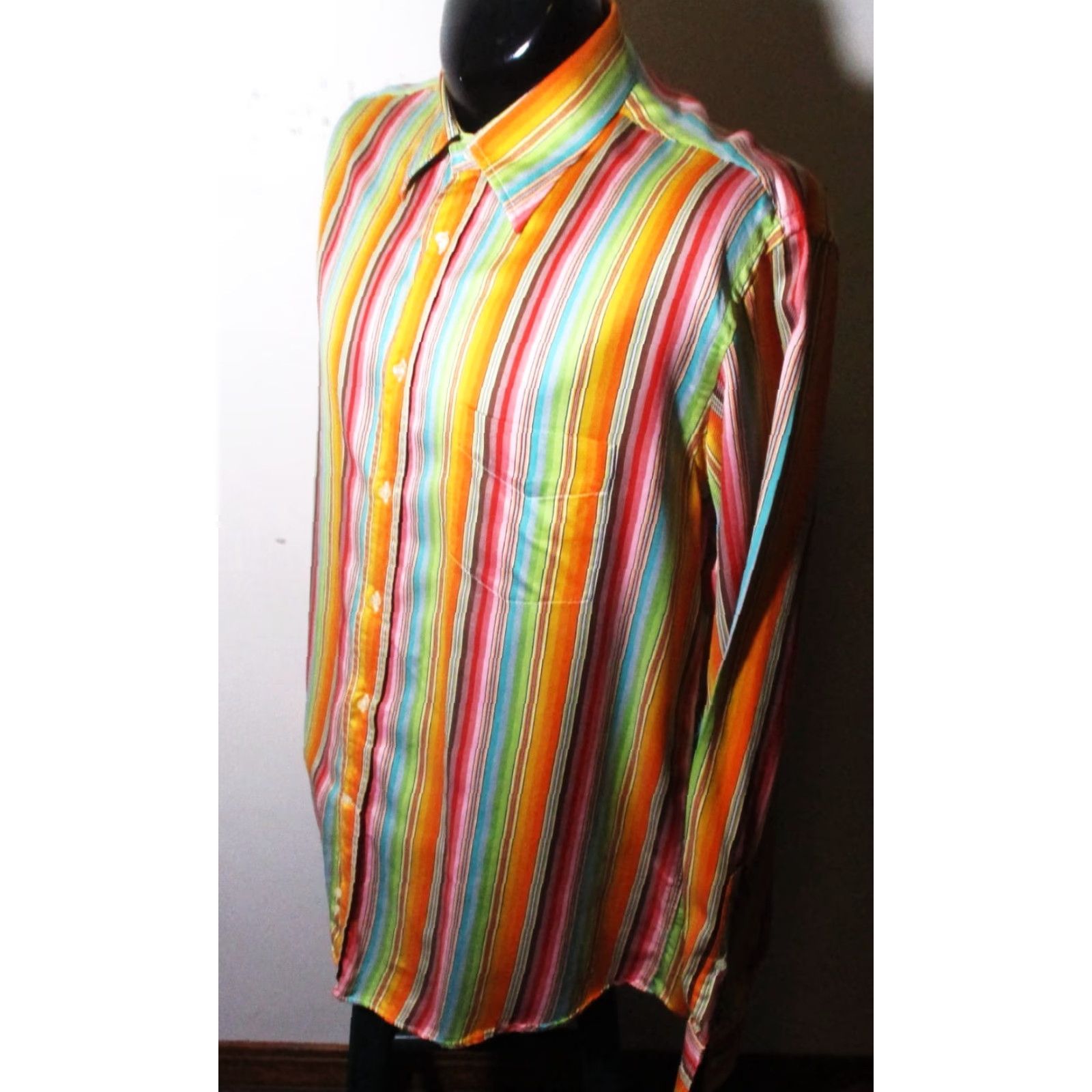 Paul & Shark VINTAGE PAUL & SHARK Yachting Orange Striped Long Sleeve Shirt Mens XL Size US XL / EU 56 / 4 - 4 Thumbnail