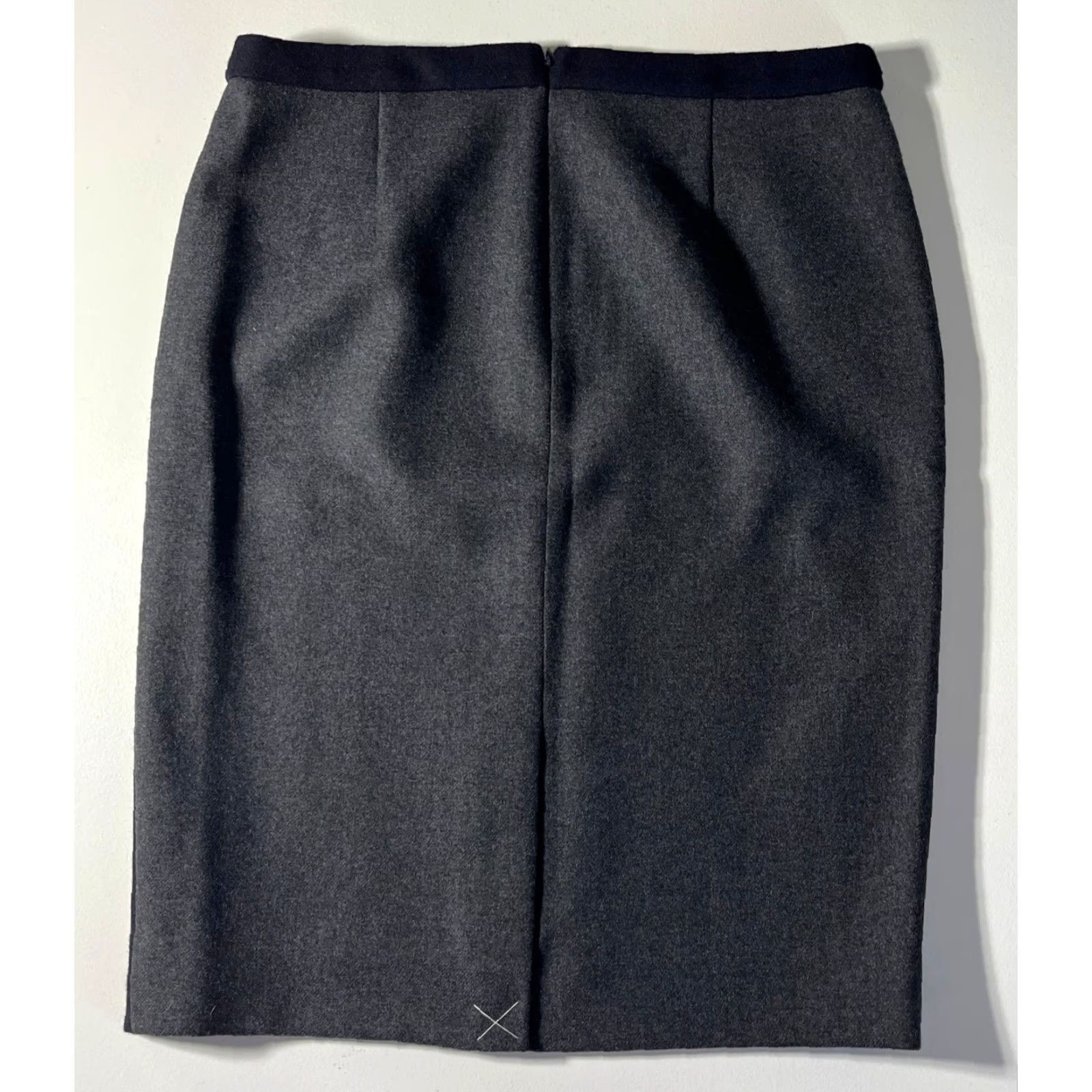 J.Crew VINTAGE J.CREW Skirt No. 2 Pencil Wool Knee Length Gray 8 Lined Side Panels Business Casual Womens Size 30" / US 8 / IT 44 - 6 Thumbnail