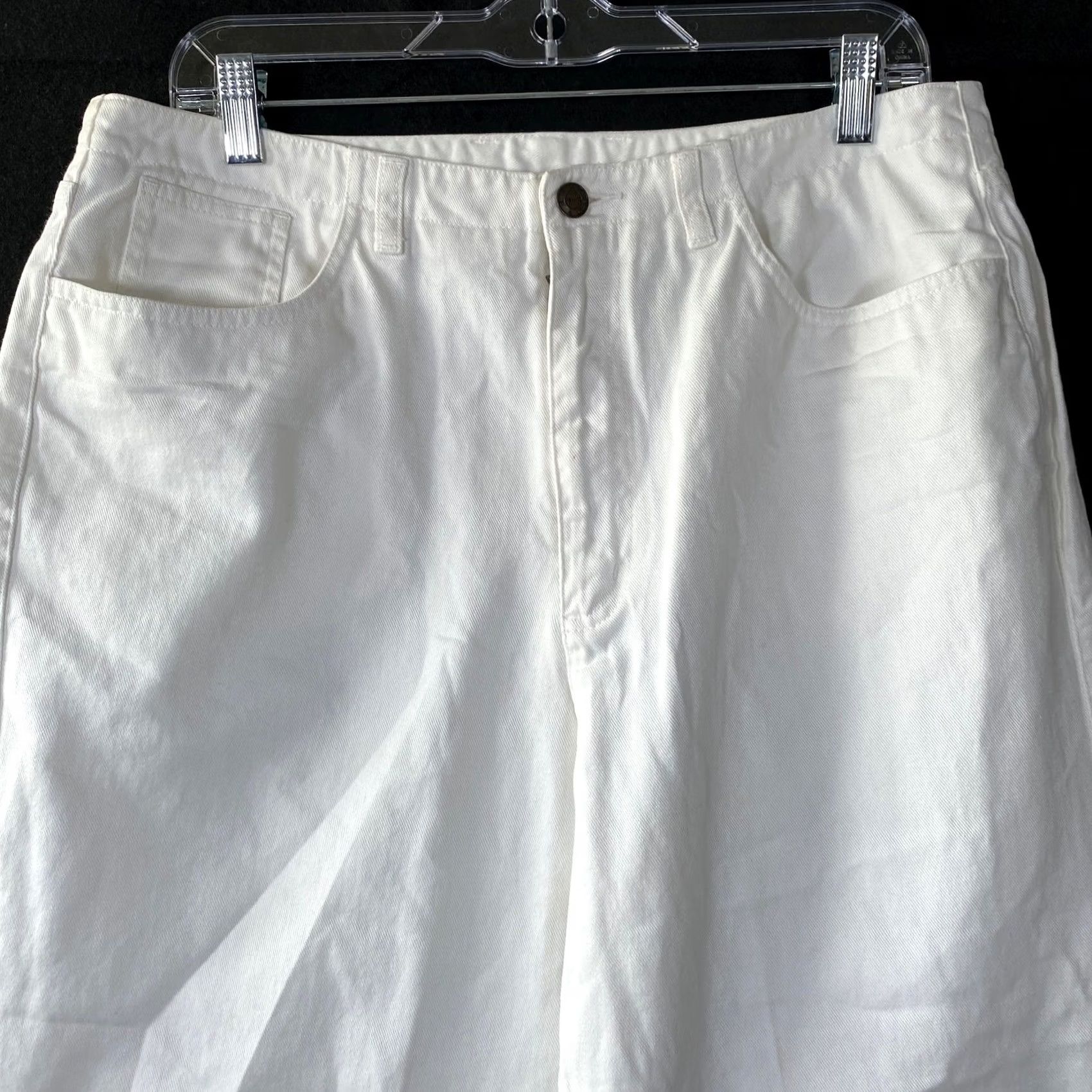 Talbots VINTAGE Talbots Jeans White Capri 16P 100% Cotton Petite High Rise Women Denim 5-Pocket Capris Size 38" / US 16 / IT 52 - 2 Thumbnail