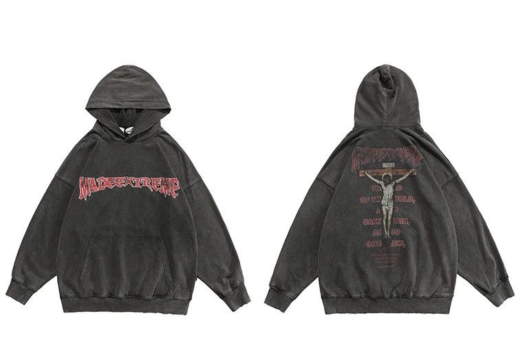 Vintage 'Jesus' Gray Hoodie Hooded Sweatshirt Size US M / EU 48-50 / 2 - 3 Thumbnail