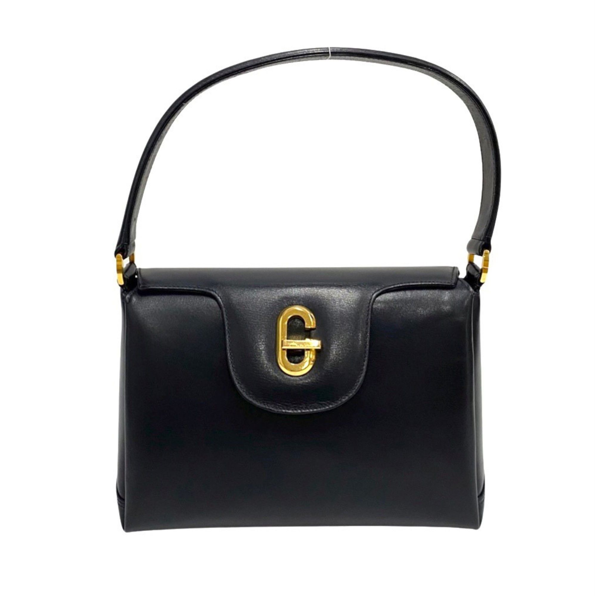 image of Gucci Old Gucci Vintage G Logo Turnlock Hardware Leather Genuine Handbag Mini Tote Bag in Navy, Wom