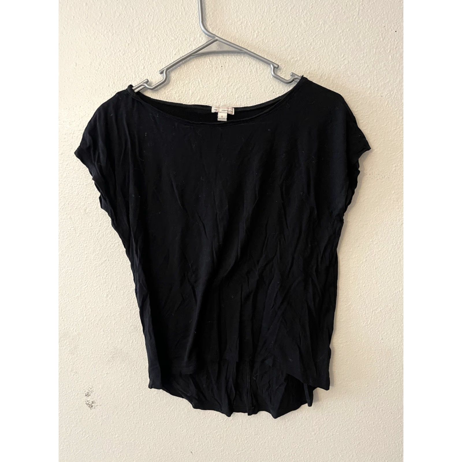 Gap Womens GAP Cap Sleeve T Crew Neck Black Long Sleeve T-Shirt Size S Size S / US 4 / IT 40 - 2 Thumbnail