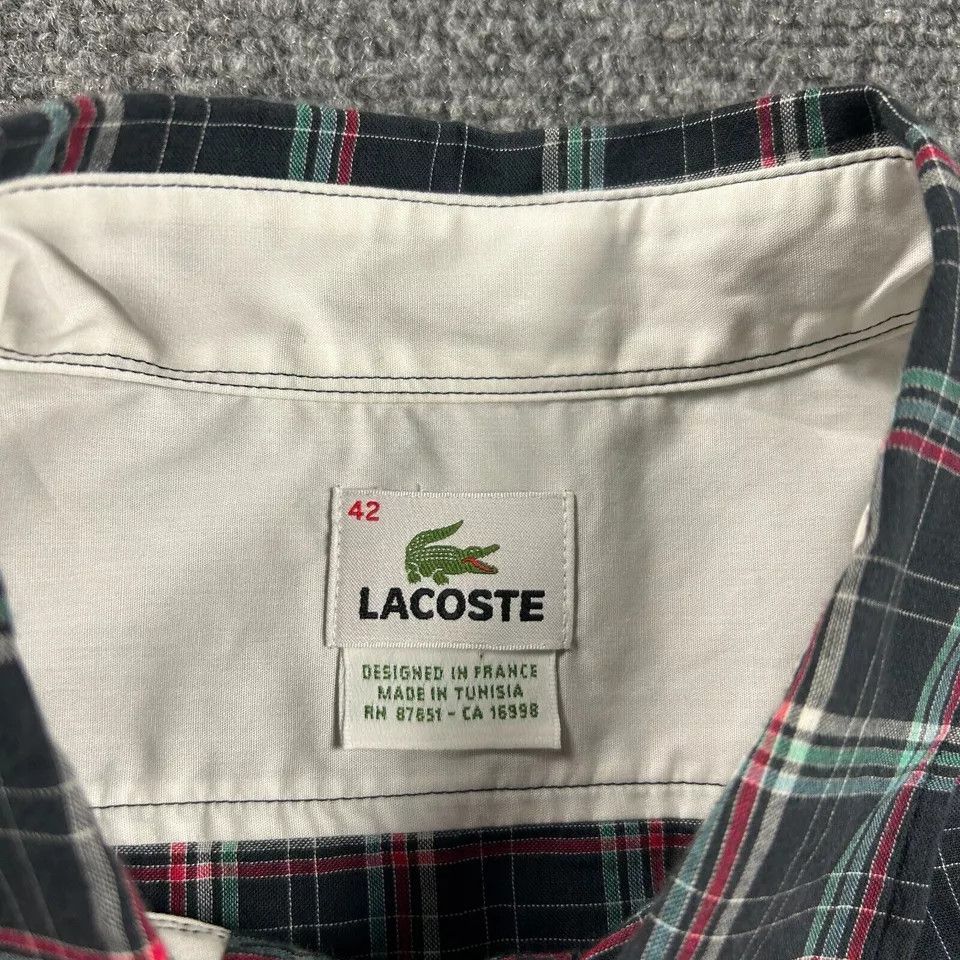 Lacoste Lacoste Shirt Mens 42 Large Plaid Button Up Crocodile Logo Size US L / EU 52-54 / 3 - 3 Thumbnail